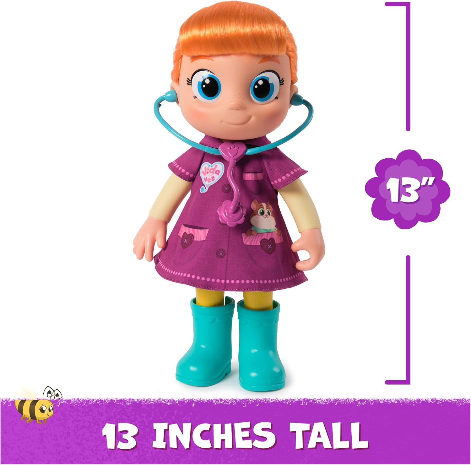 Vida the Vet, Vida Toddler Doll, 13-Inch Tall Toy Doll with Rooted Red Hair & Doctor Kit Accessories, Kids Toys for Girls & Boys Ages 3 and Up
