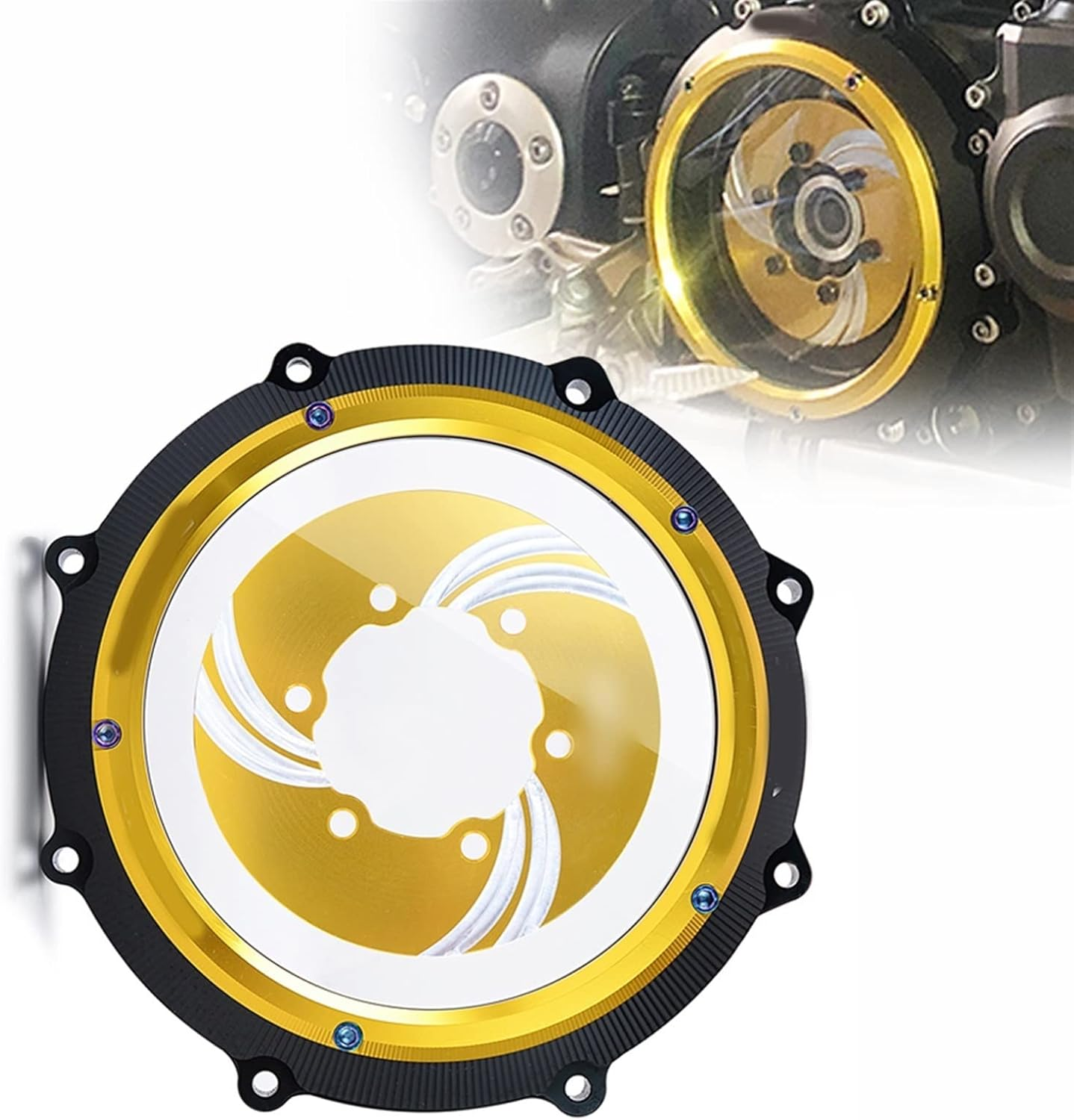 Motorcycle Accessories for Yamaha Vmax1700 V Max Vmax 1700 2009-2020 Engine Parts Racing Clear Clutch Cover Spring Retainer Pressure Plate (Color : 1) image number 3