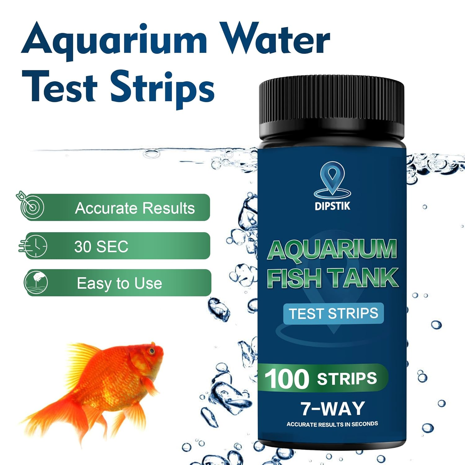 Aquarium Test Strips, 7-Way Freshwater Saltwater Kit, 100 Strips: Nitrate, Nitrite, Chlorine, Hardness, Alkalinity, Carbonate, Ph image number 5