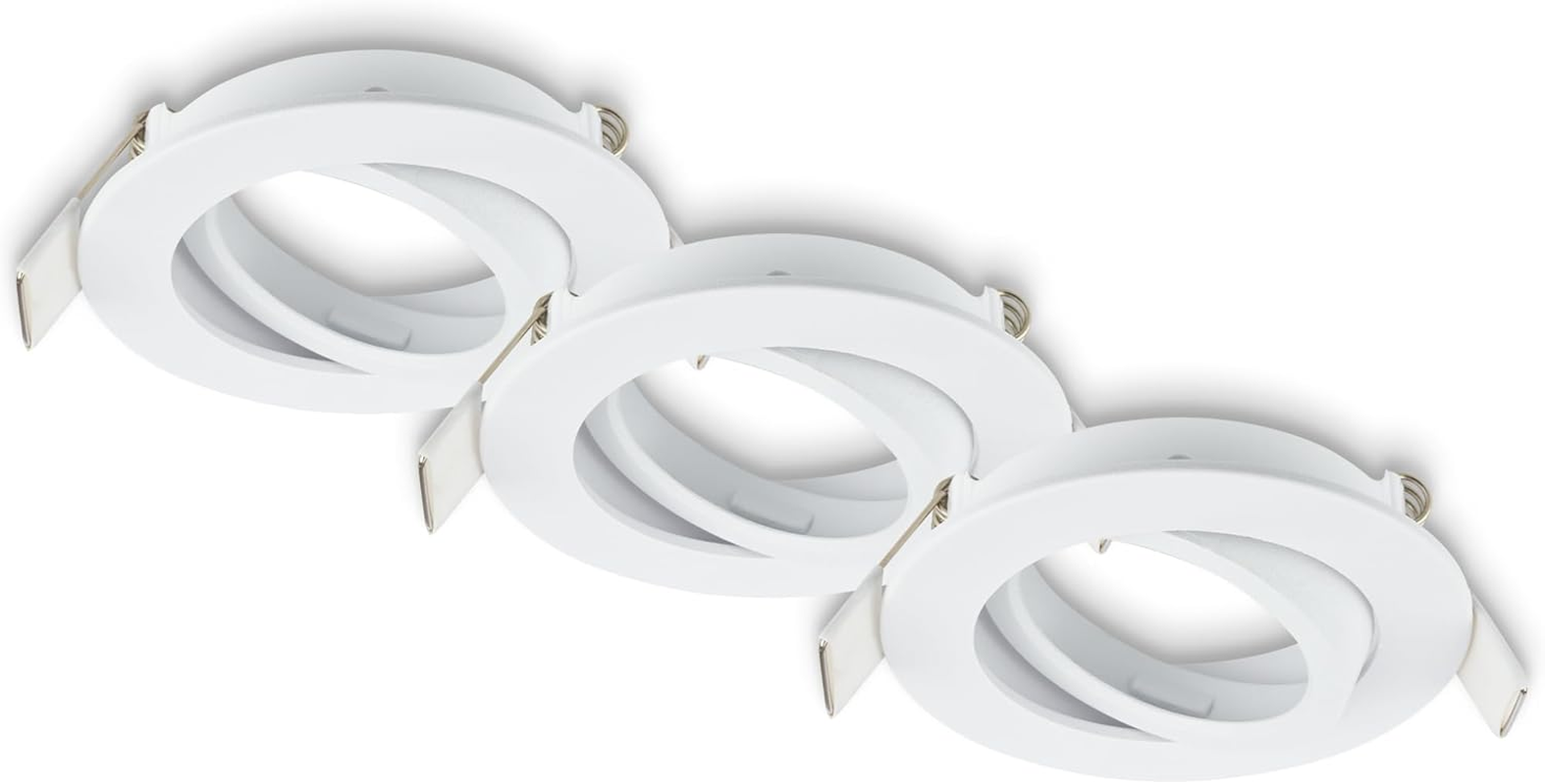 BRILONER - Set of 3 LED Recessed Spotlights 230V Flat, Swivellable, GU10, Max. 7W, LED, Ceiling Spotlights, Extra Flat, 8 X 2.2 Cm, White image number 2