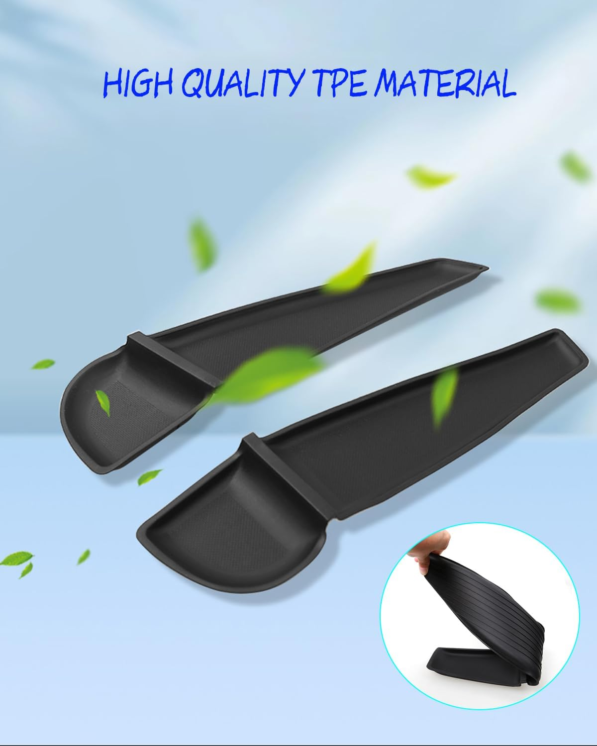 YOKOOHITECH Door Side Pocket Storage Box Liners, 4Pcs TPE Front & Rear Door Pocket Inner Organizer Trays and Cup Holder Pad Compatible with Tesla Model Y Juniper 2025 2026 image number 4