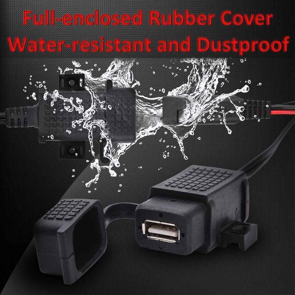 EUIOOVM Motorcycle Handlebar Socket Charger Fast Charging Dual USB Adapter Rubber Power Supply 12V Motorbike Accessories image number 3