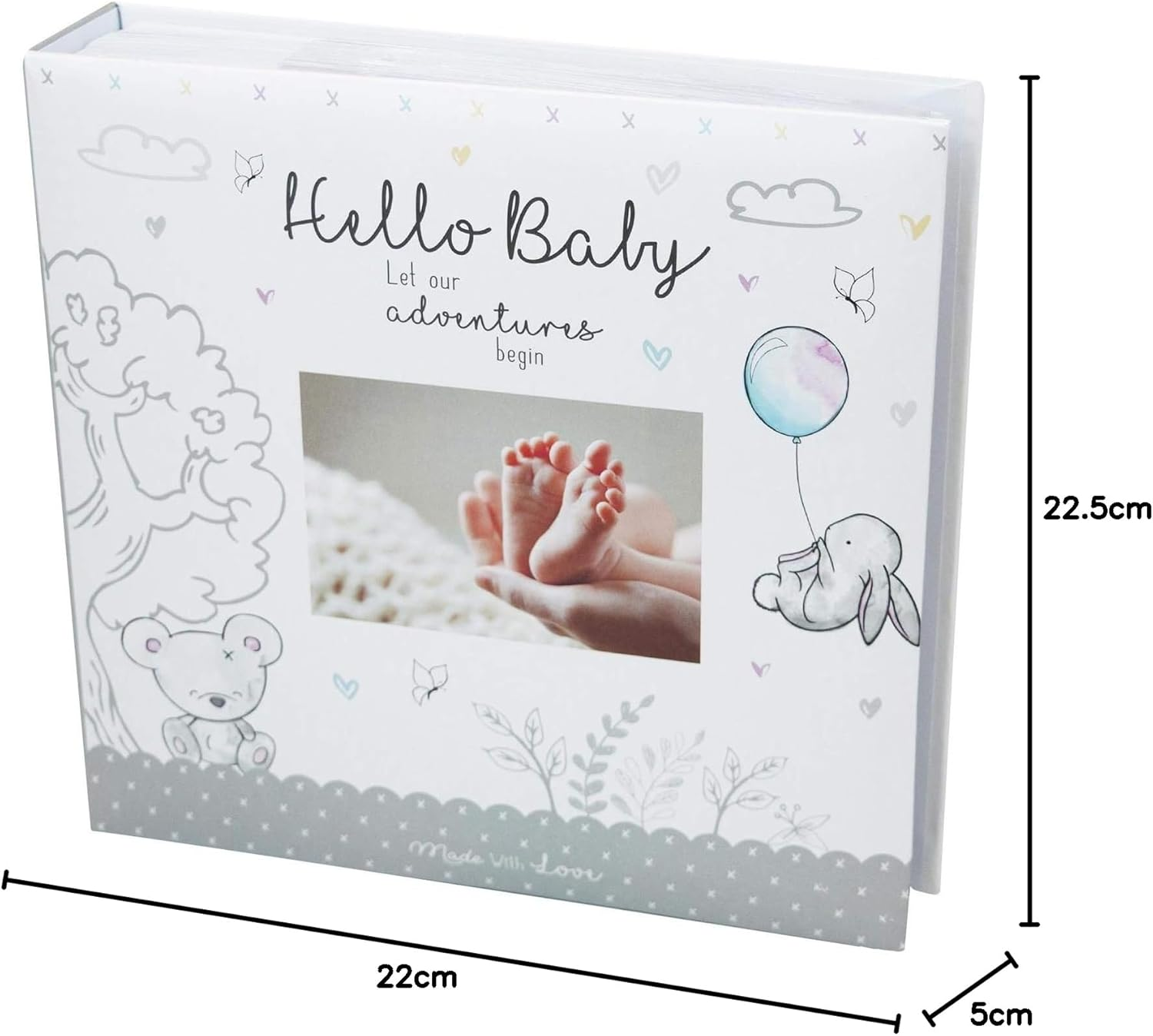 Baby First Photo Album 4X6'' 200 Photos Memo White Unisex Birthday Christening image number 1