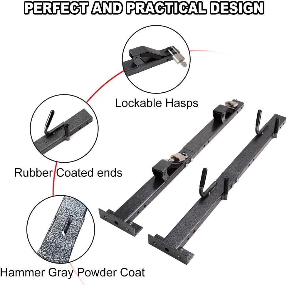 ELITEWILL 2 Place Locking Trimmer Rack Trim Line Holder Fit for Open Landscape Trailers Racks - 2 Locking Positions image number 3