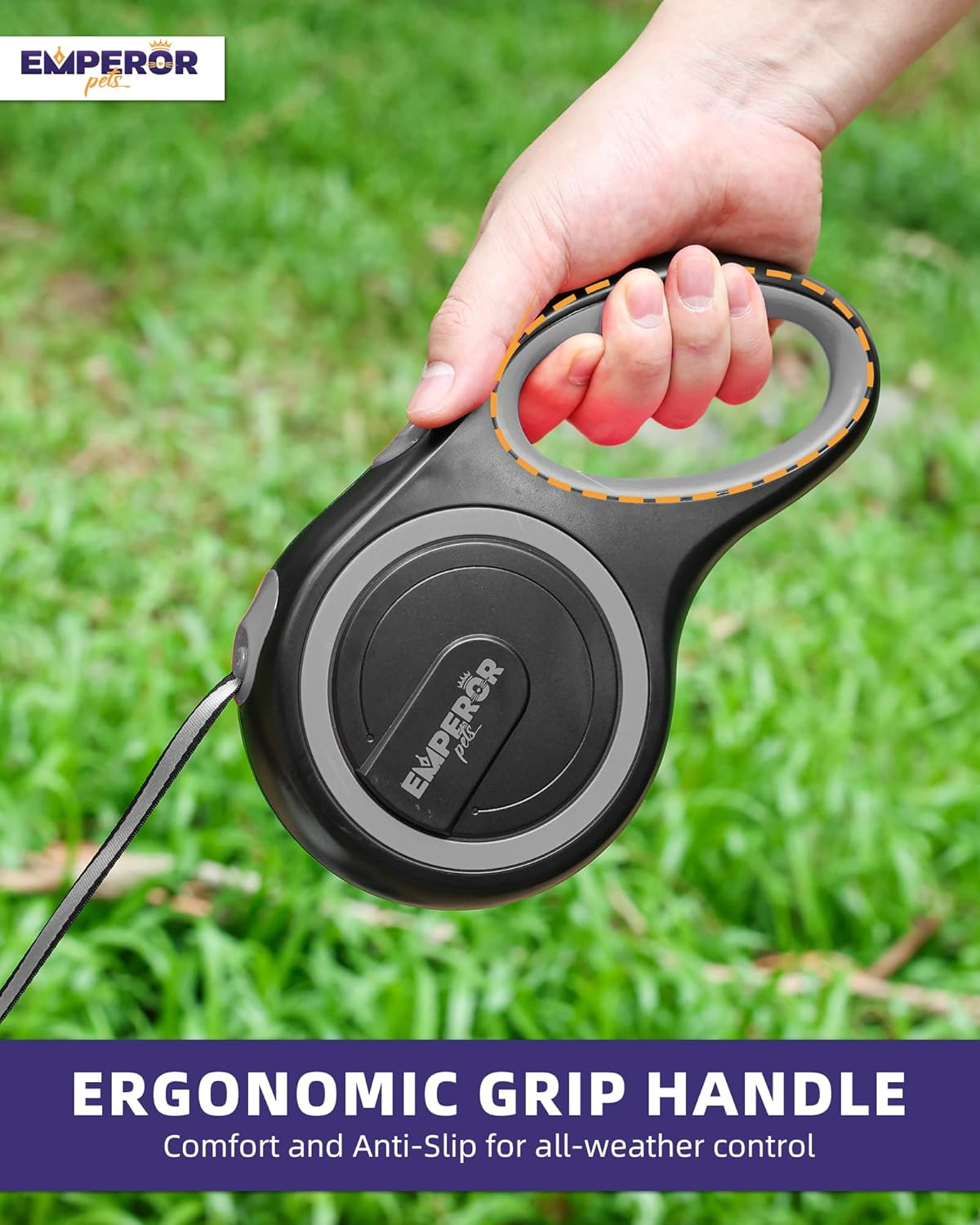 Emperor Pets 26 Ft Retractable Dog Leash - up to 110Lb, Heavy Duty Dog Leash Retractable 26 Ft, for Large Breed Dogs, Dog Leashes for Medium Dogs -GY26 image number 2