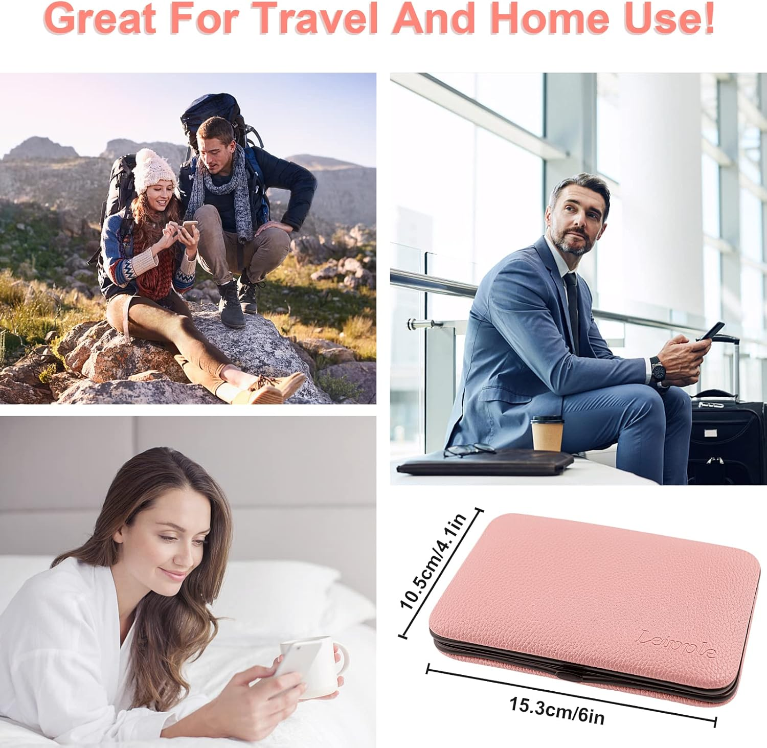 Manicure Set Professional Pedicure Kit Nail Clippers Kit - 18 Pcs Nail Care Tools - Grooming Kit with Luxurious Upgraded Travel Case(Pink) image number 5