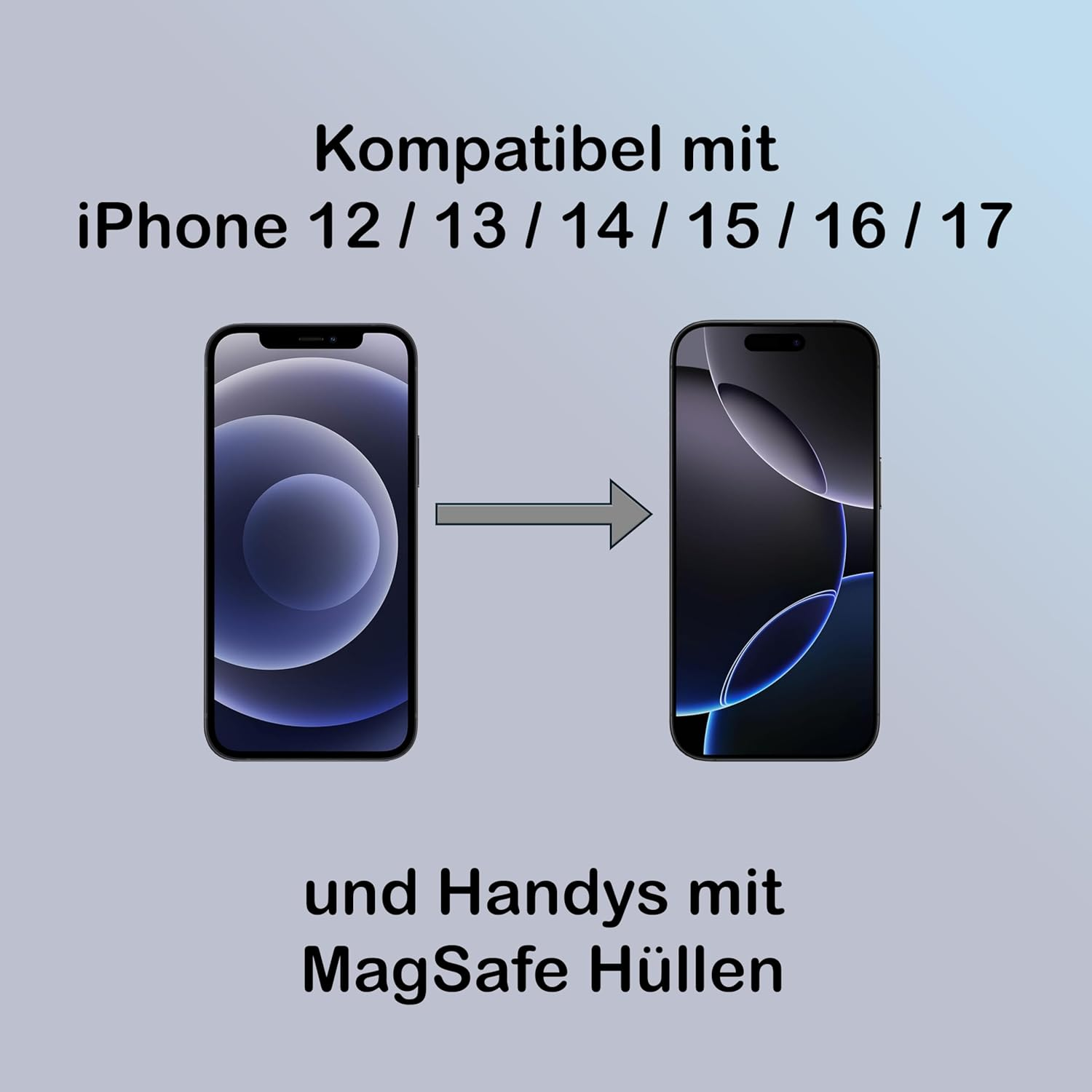 Mobile Phone Holder Car Magnet Compatible with Magsafe for round Ventilation Magnetic Holder for Mobile Phone for round Fan and Air Vent Ideal for Mercedes, Audi and All Ventilation Nozzles with Slats image number 3