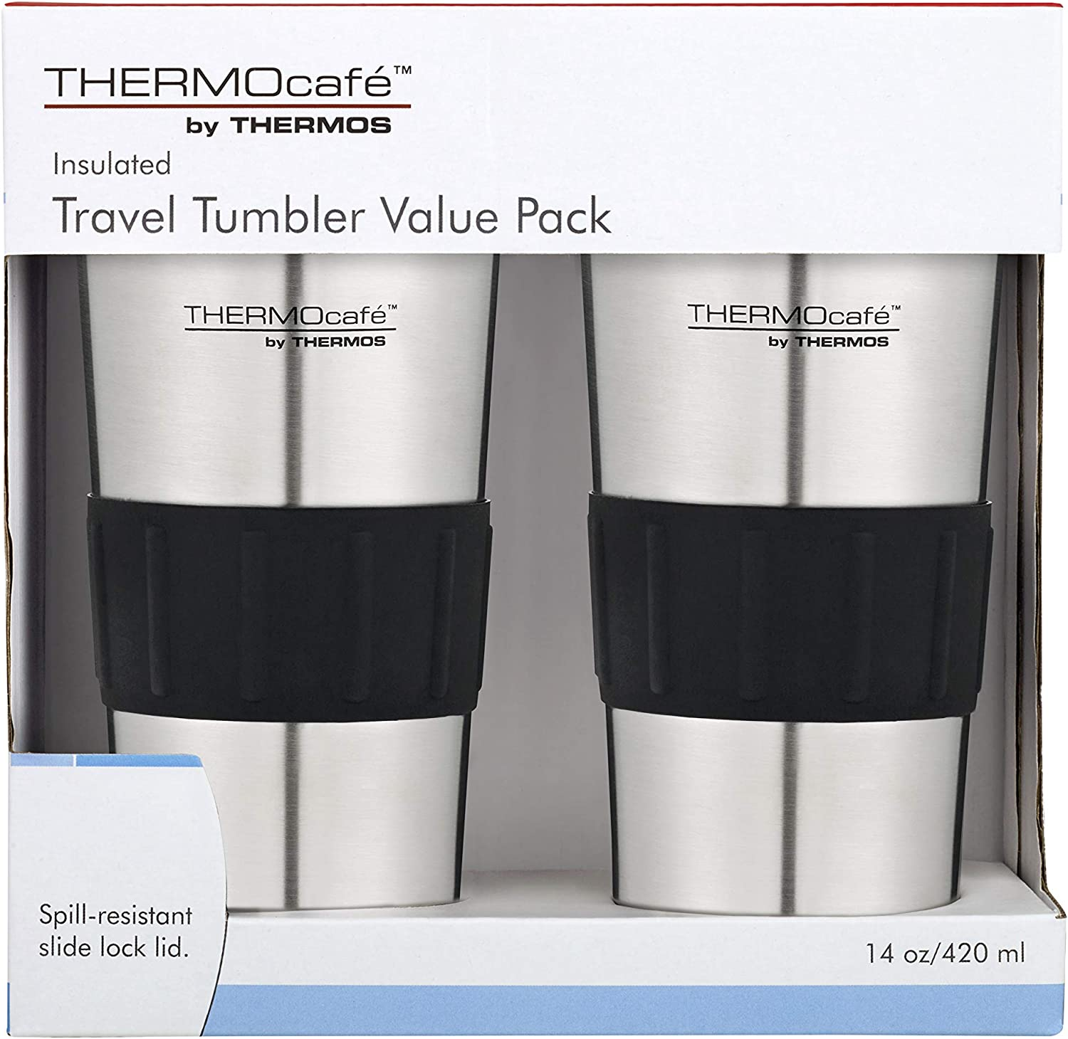 Thermocafe by Thermos Foam Insulated Travel Tumbler - 2 Pack, Stainless Steel, 3962C4AUS image number 2