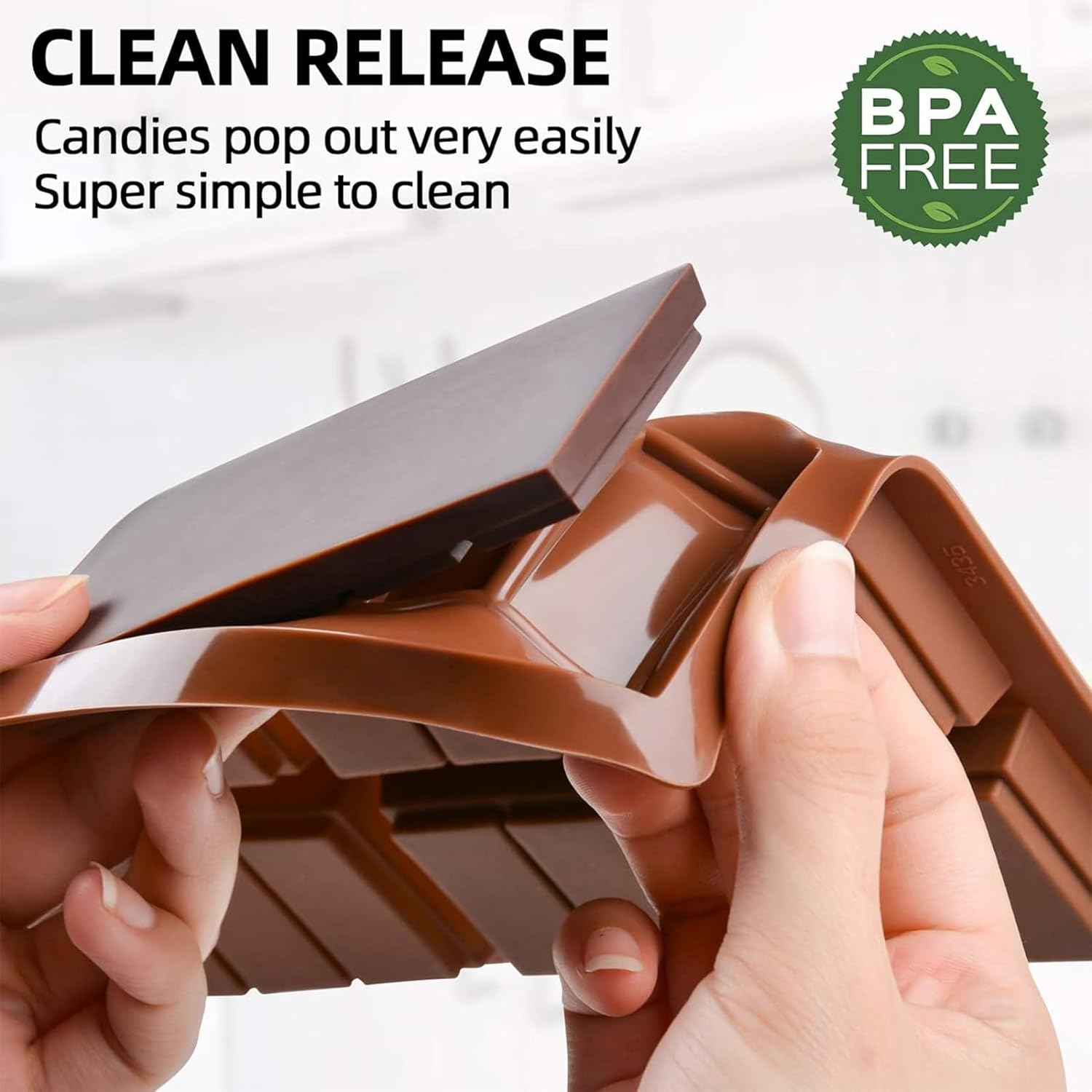 Silicone Chocolate Bar Molds Break Apart Chocolate Engery Bar Non-Stick Candy Mold for Baking Chocolate Snacks, 2 Pack image number 5