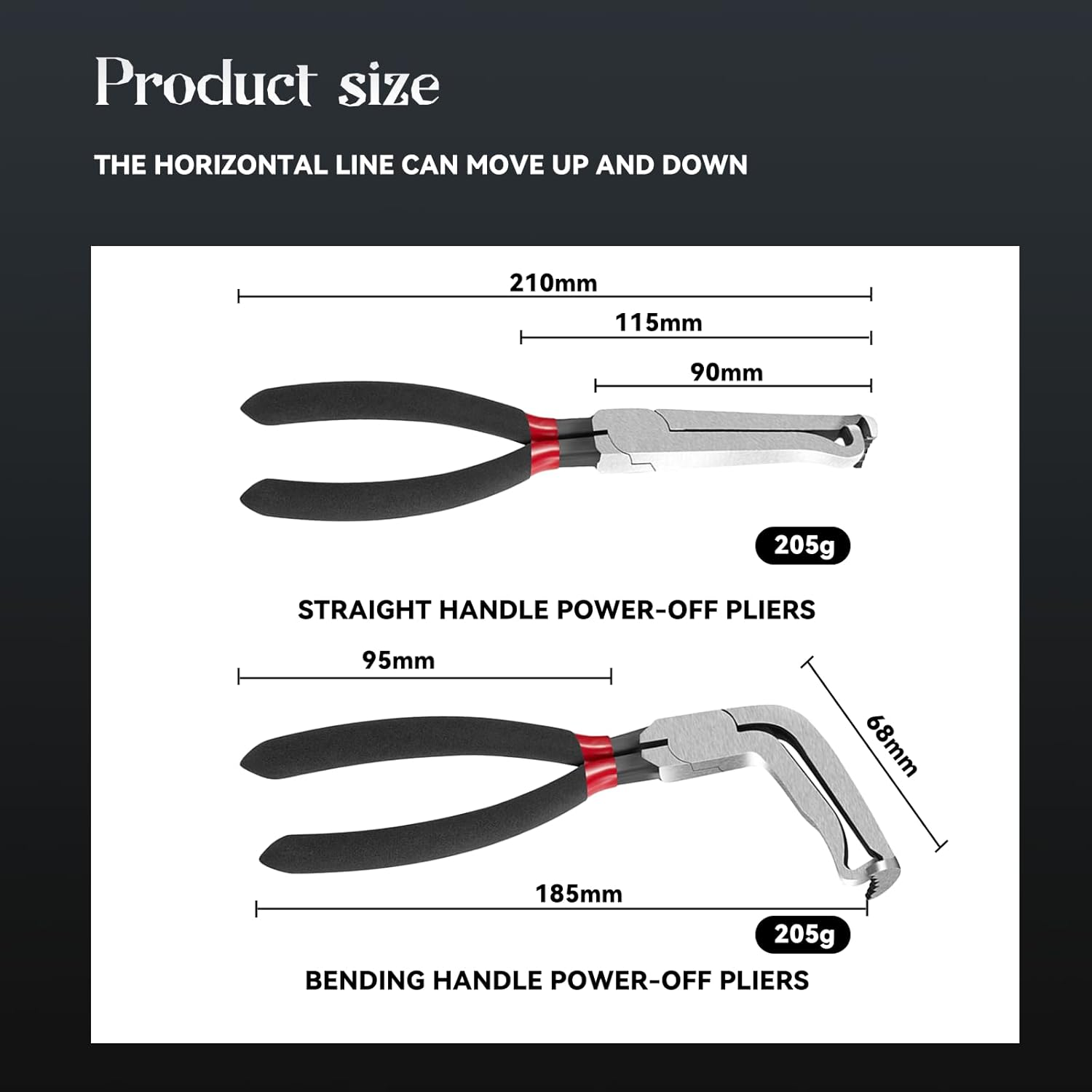 Automotive Electrical Disconnect Pliers 2-Piece Set Carbon Steel Fuel Line Removal Tool for Ignition Coils MAF Sensors, Professional Car Wiring Clip Pliers for Mechanics, Silver Black image number 5
