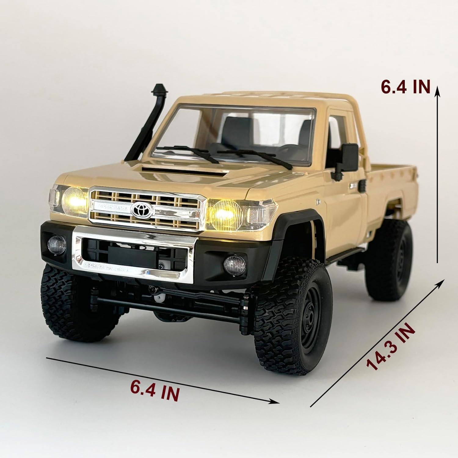 HLSFWDRIVE RC Truck 1/12 RC Rock Crawler 4X4 Toyota Land Cruiser Remote Control Pickup off Road RTR 2.4Ghz All Terrain with 280 Brushed Motor Proportional Throttle Steering for Adult MN-82 image number 1