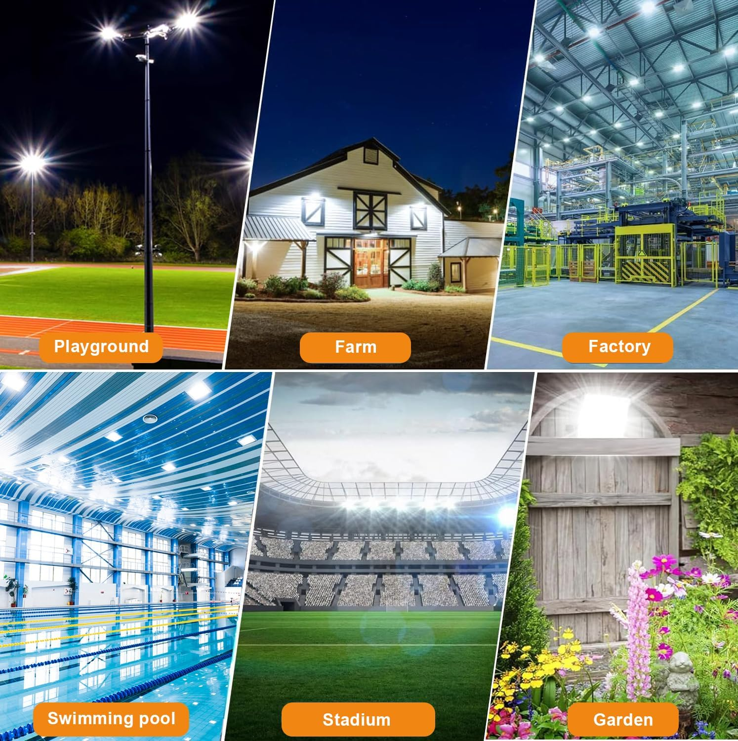 LED Flood Lights Outdoor, 50W 6000LM Security Lights Outdoor Motion Sensor, IP66 Waterproof 6500K Daylight Dusk to Dawn Floodlights for Yard, Garage, Garden, Parking Lot, Park,Playground image number 5
