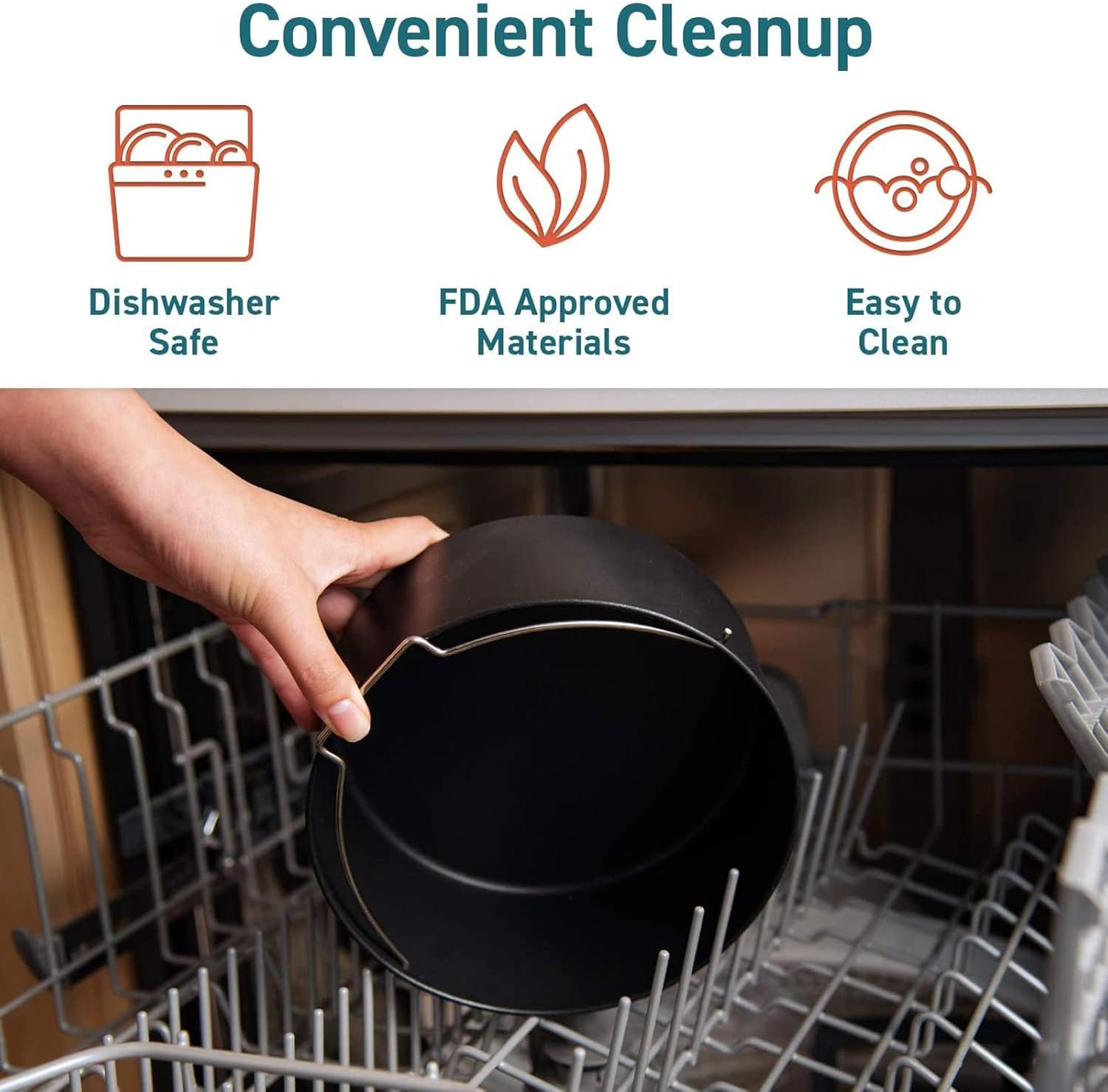 COSORI Air Fryer Accessories Set, Fit All of Brands 5.5 L, Pack of 6 Including Cake Pan/Pizza Pan/Metal Holder/Multi-Purpose Rack with Skewers/Silicone Mat/Egg Bites Mold with Lid image number 1