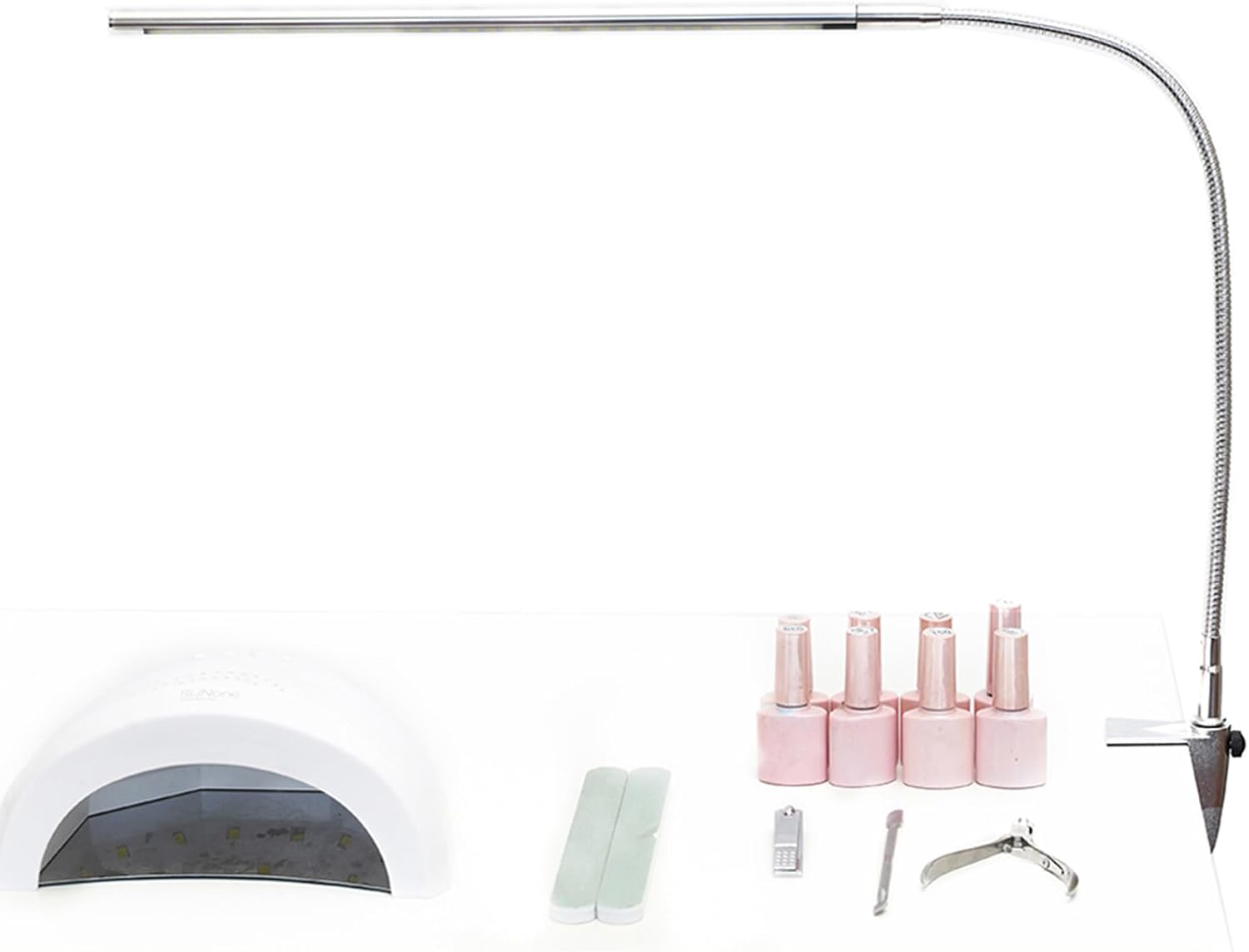 Nail Desk Lamp with Clamp, New Upgrade 8-10W Dimmable LED 360&deg; Flexible Gooseneck Nail Tech Table Desk Light for Manicure Reading Eyebrow Tattoo image number 4
