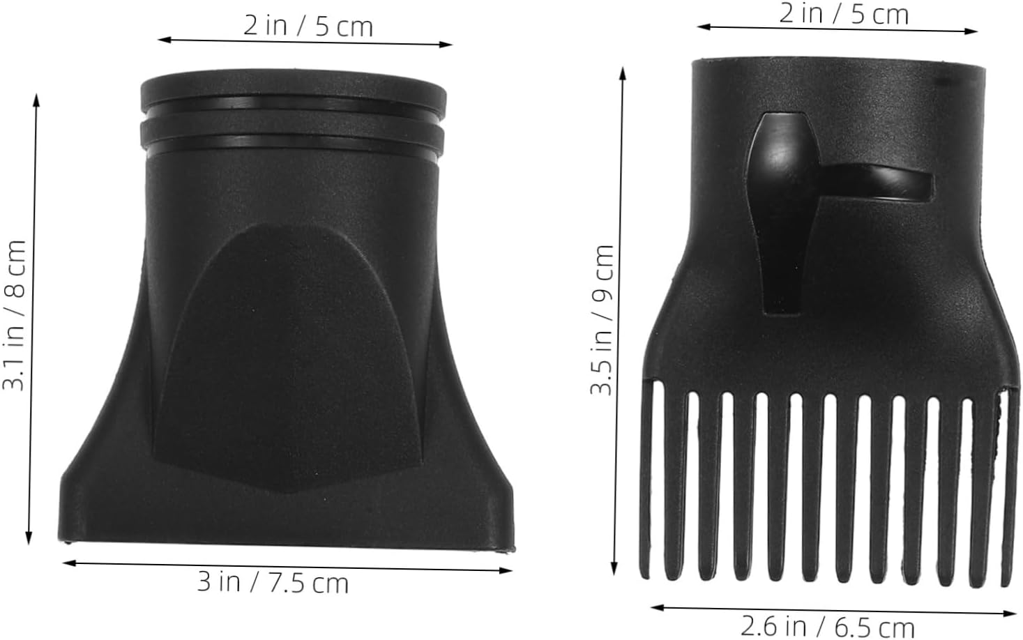 Universal Hair Dryer Diffuser Attachment 2Pcs Compact 7.4X7.3X4.7Cm Plastic Blow Dryer Nozzle Easy to Use Even Heat Distribution for Everyday Hair Care image number 5