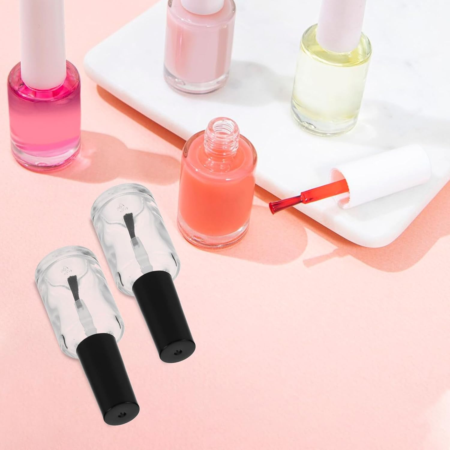 PAMINGONO 20Pcs 15Ml Glass Nail Polish Bottles with Brush &ndash; Refillable Nail Oil Vials for DIY Mixing and Art Storage in Australia image number 2