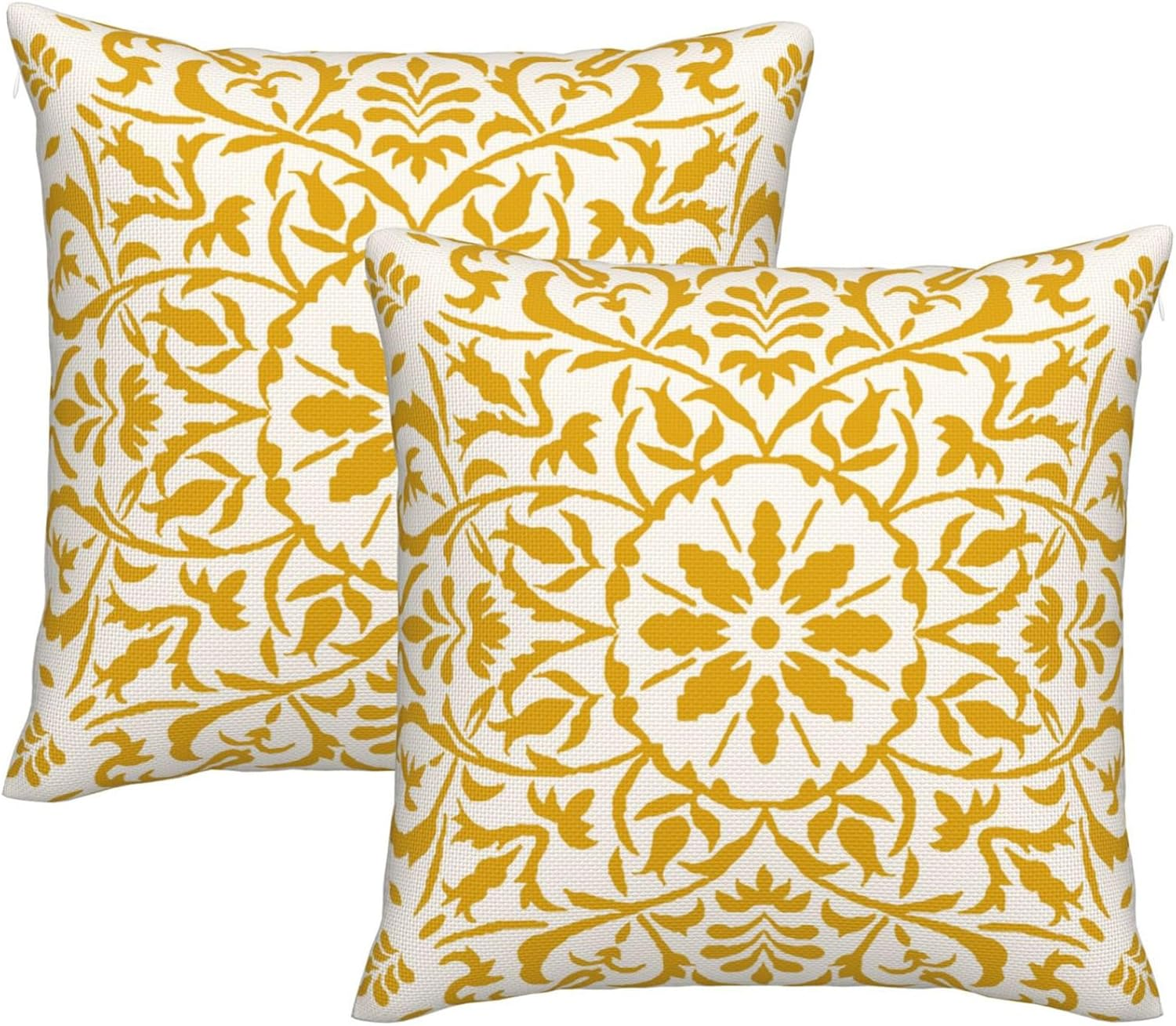 Set of 2 Navy Blue Boho Cushion Cover 50Cm X 50Cm Bohemian Geometric Modern Decor Square Linen Pillow Cases for Sofa Bed Couch Outdoor Cushions Covers 20X20 Inches