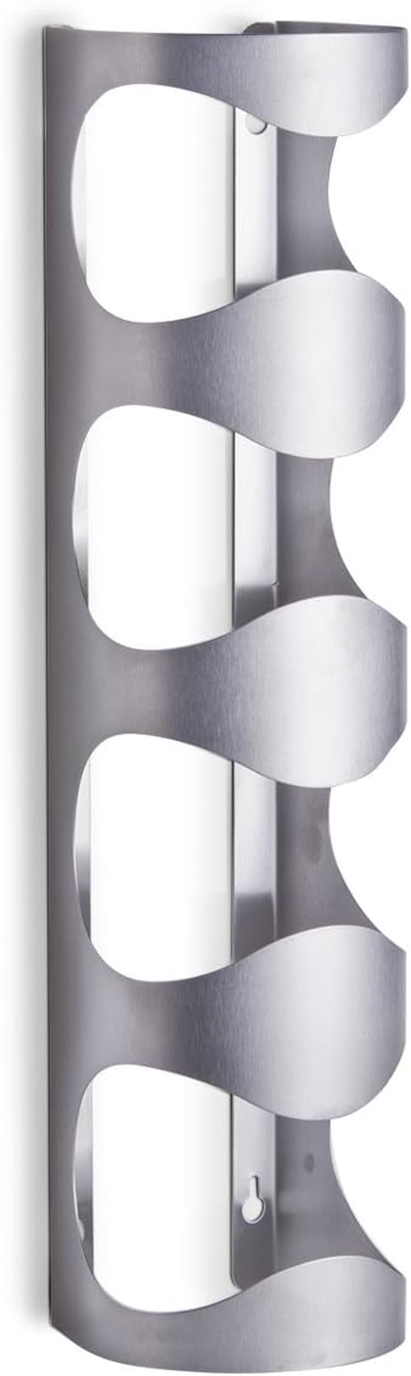 Zeller 27365 Stainless Steel Wall Bottle Holder, Silver, 11.5 X 9.8 X 45 Cm