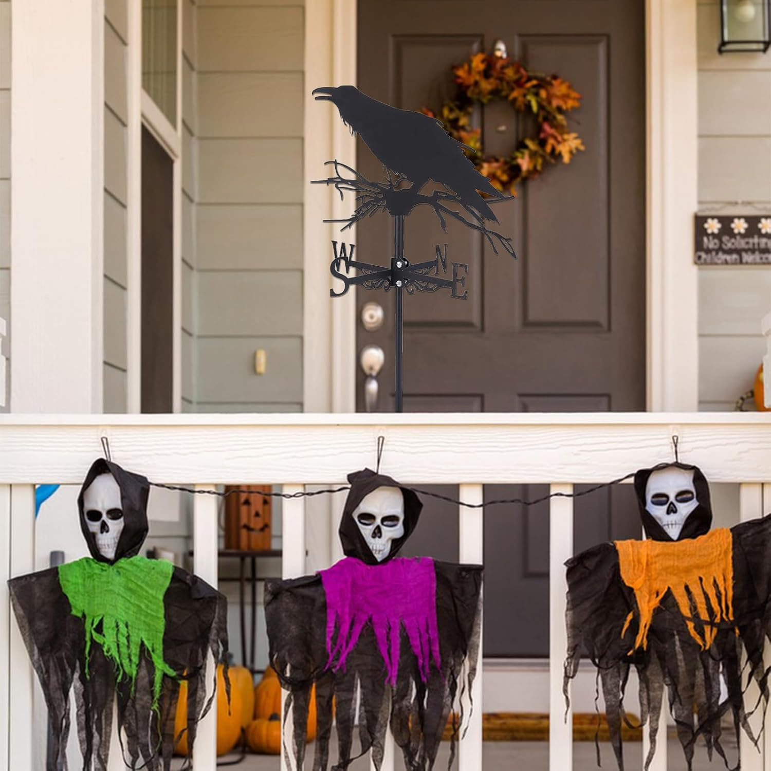 SUPERDANT Crow Weather Vane Black Metal Wind Vanes for outside Weathervane Crow Animal Weathervanes for Yard Garden Decorative Outdoor Farmhouse Farm Barn Sheds Patio Decorations image number 2