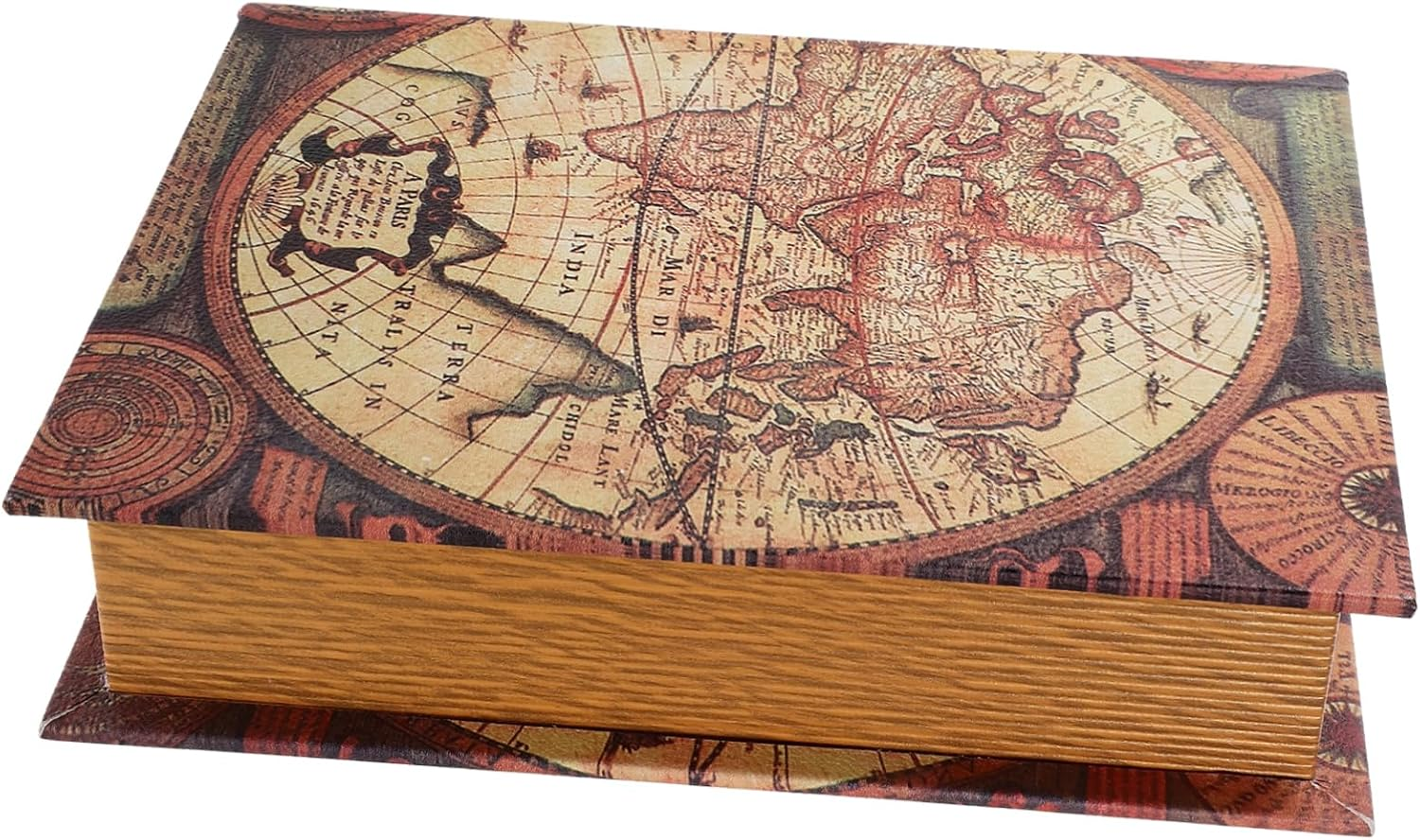 Faux Antique Book Storage Box Medium Decorative Book Prop Rectangular Trinket Case for Home Ornament and Organization image number 4