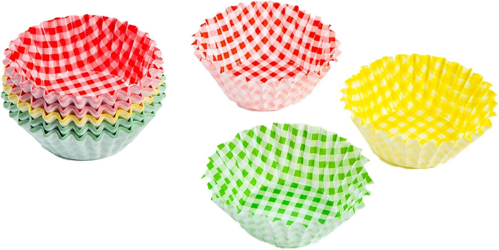 Shimomura Planning 31735 Lunch Cup No. 8, 125 Pieces, Made in Japan, Microwave-Safe, Checkered Pattern, Colorful, Side Dish Cups, Dividing, Disposable, Lunch, Children'S, Sports Festivals, Color image number 3