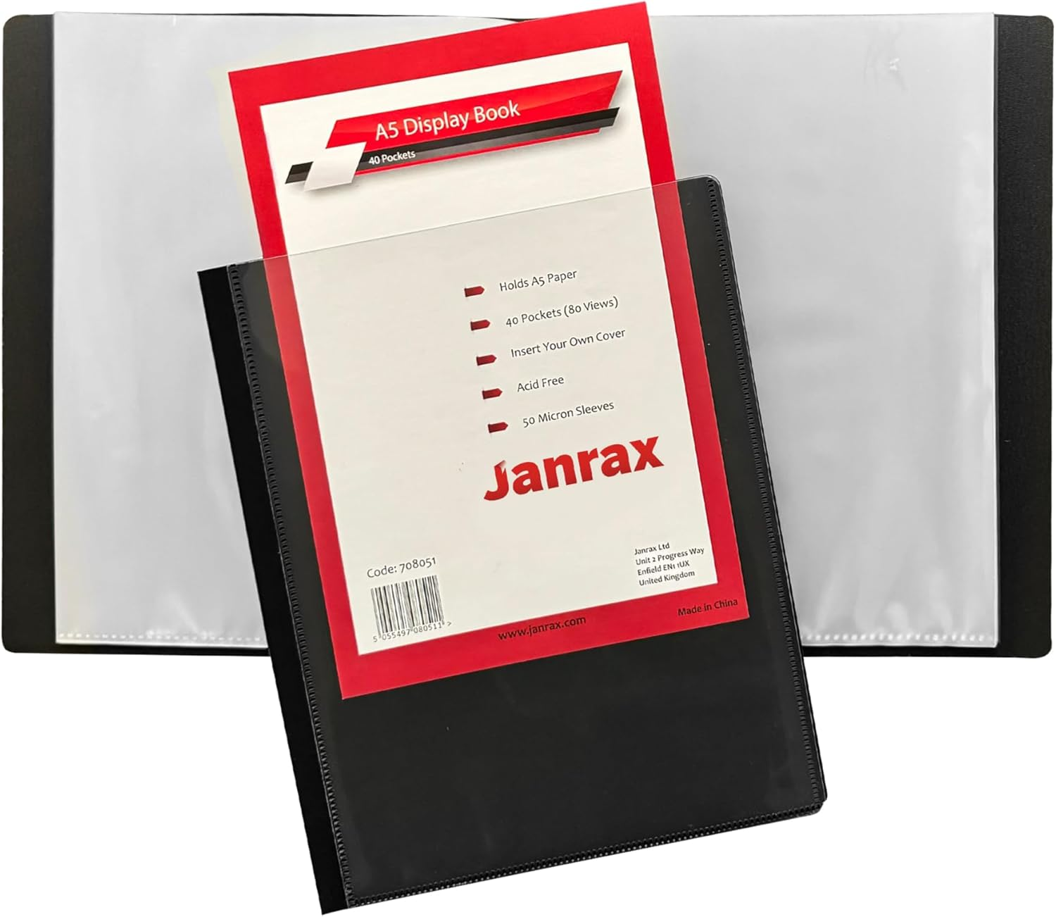 Janrax A5 Presentation Display Book, 40 Pockets (80 Views) image number 6