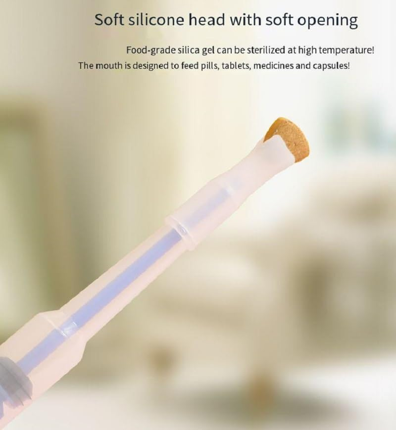 Pet Pill Dispenser Silicone Medicine Feeder Soft Tip Tablet Syringe Popper Tool Pet Medicine Shooter for Feeding Dogs Cats Animals Feeding Dogs Cats Animals (Blue, One Size) image number 1