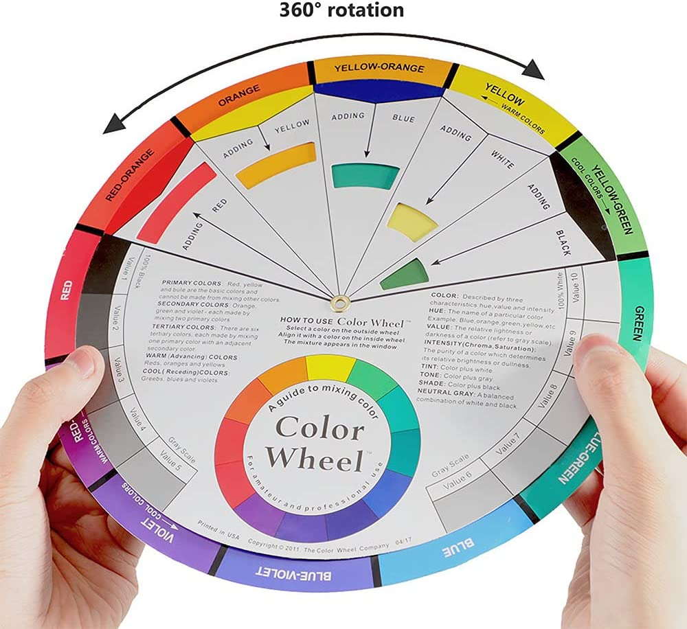 3 Pieces Creative Color Wheel, Pocket Guide on Color Mixing, Art Class Teaching Tool Color Wheels for Makeup Blending Board Chart Color Mixed Guide Mix Colours (9Inch) image number 1
