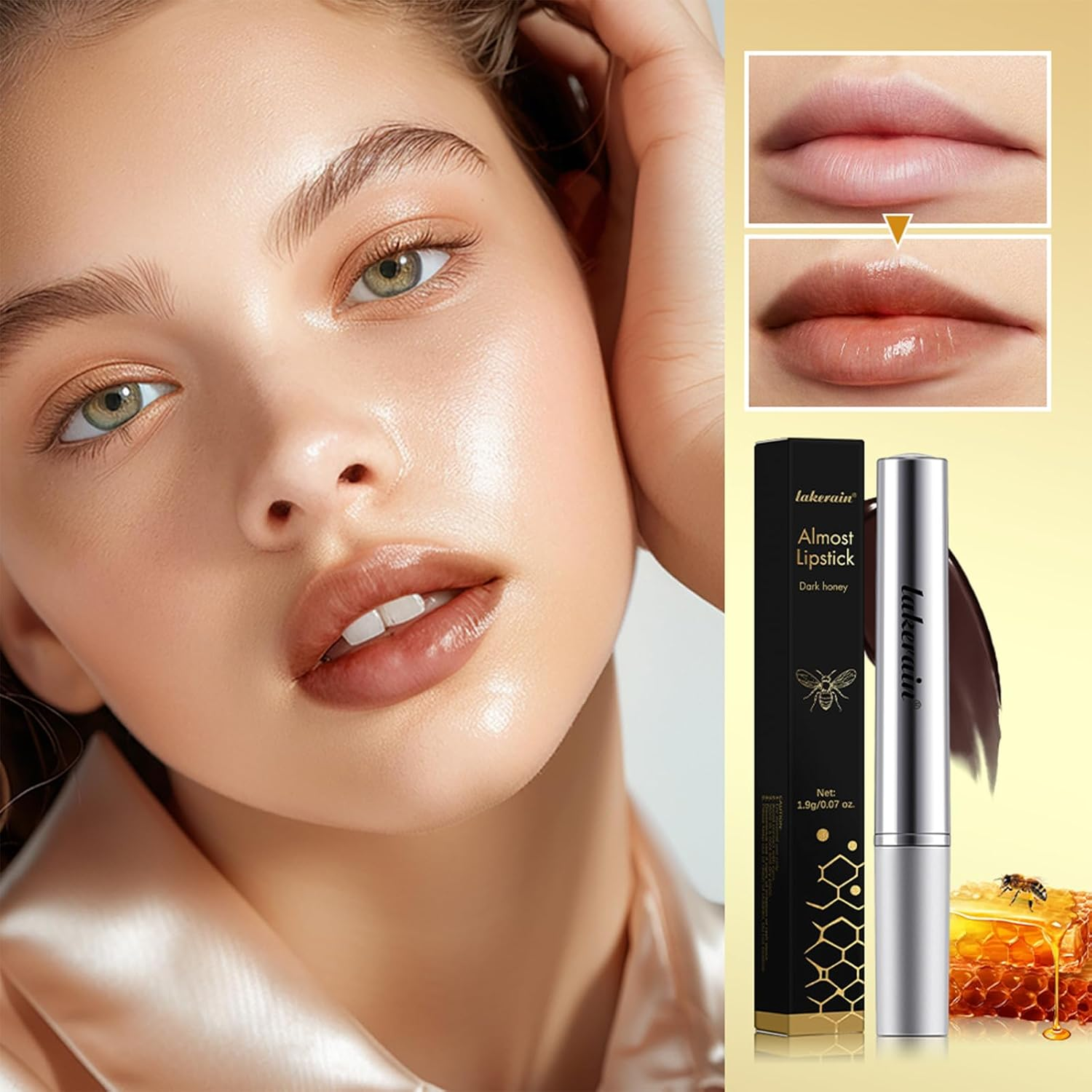 Black Honey Lipstick,Hydrating Non-Sticky Lip Balm with Intense Color, Long-Lasting Glossy Lip Tint for a Smooth, Glowy Look for Women (Black*1Pcs, 1) image number 3