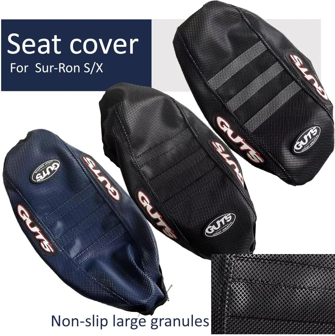 Motorcycle Pro Ribbed Rubber Gripper Soft Seat Cover for Surron Sur-Ron Lightbee Light Bee X S Off-Road Electric Vehicle E-Bike (Black) - Blue image number 4