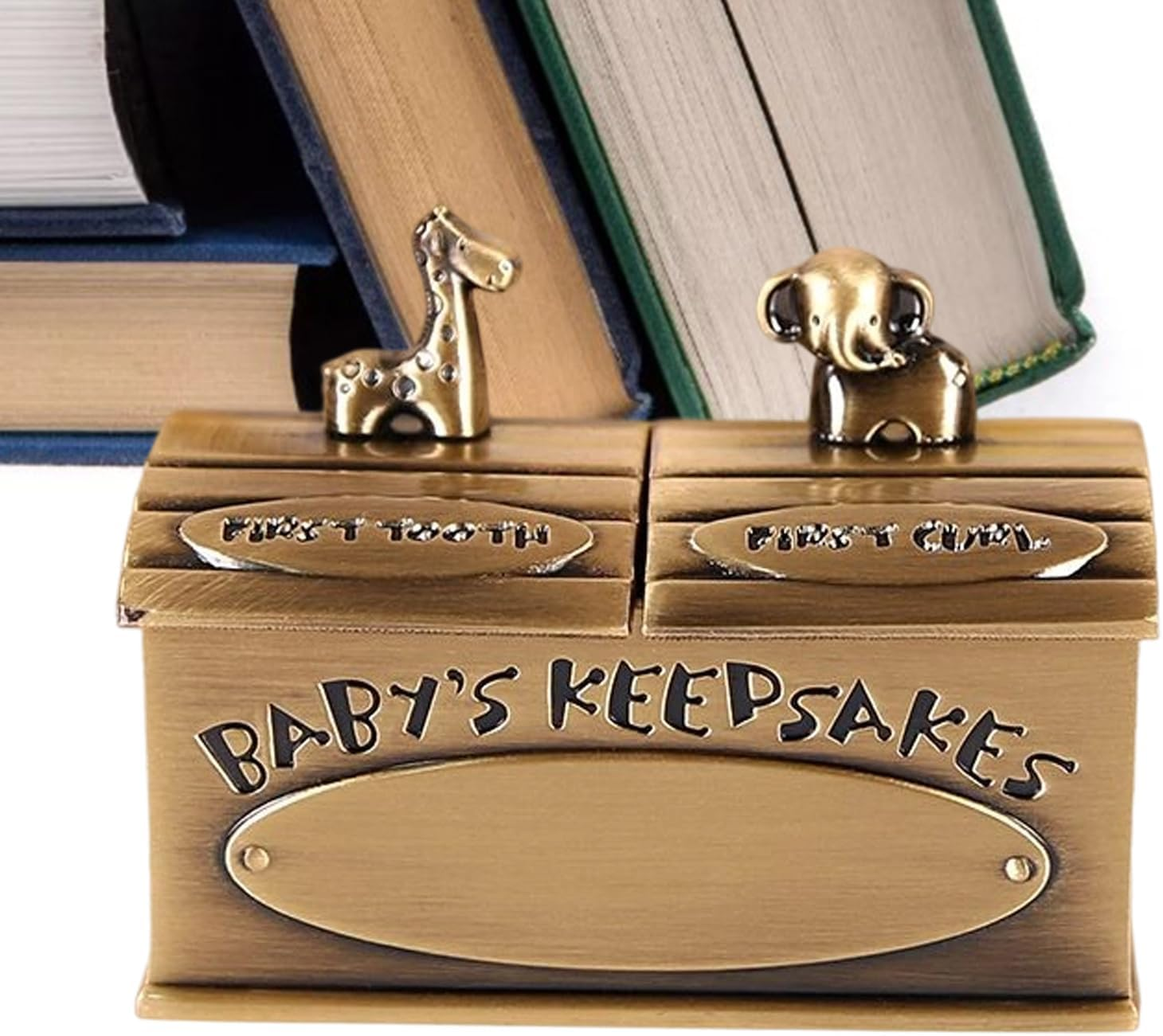 Tooth Keepsake Box - 6.2X3.5X4.7Cm Adorable Animal Design Teeth Keepsake Box Zinc Alloy - Luxurious Elegant Memory Tin for Children Toddler Girls Baby Kid Birthday Shower