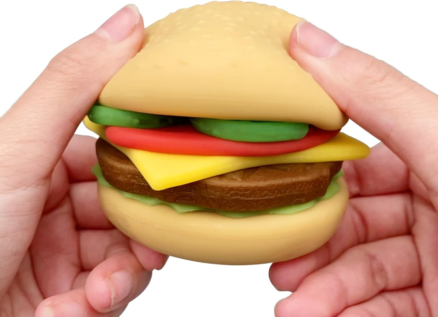 7 Layers Hamburger Toy Stress Relief Soft Simulation Food Detachable Burger Squeeze Toys Kawaii Squishies Birthday Gift for Kid