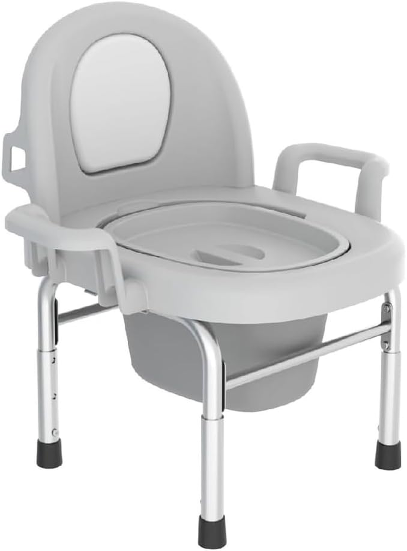 Bedside Commode,Portable Toilet,Adjustable Potty Chair,Commode Chair,Removable Bucket,For Elderly, Pregnant Women, Children, People with Reduced Mobility image number 6