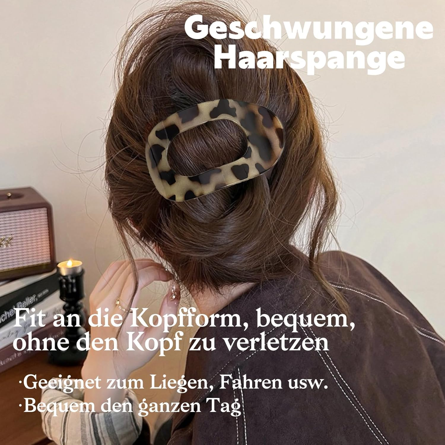 Ypkia Pack of 3 Leopard Print Flat Hair Clips, Large French Hair Clips, Women'S Non-Slip Hair Claws for Thick Hair Accessories image number 1