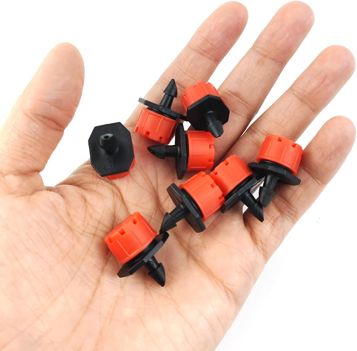 GXXMEI 150PCS Adjustable Irrigation Drippers Sprinklers 1/4 Inch Emitter Dripper Micro Drip Irrigation Sprinklers for Watering System image number 2