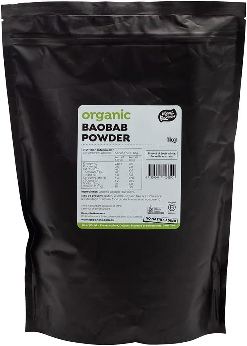 Organic, Baobab Powder, 1KG - an Exotic Fruit That Dries Naturally on the Tree. Bursting with Nutritional Benefits. Has an Exotic, Light Tangy Flavour. image number 2