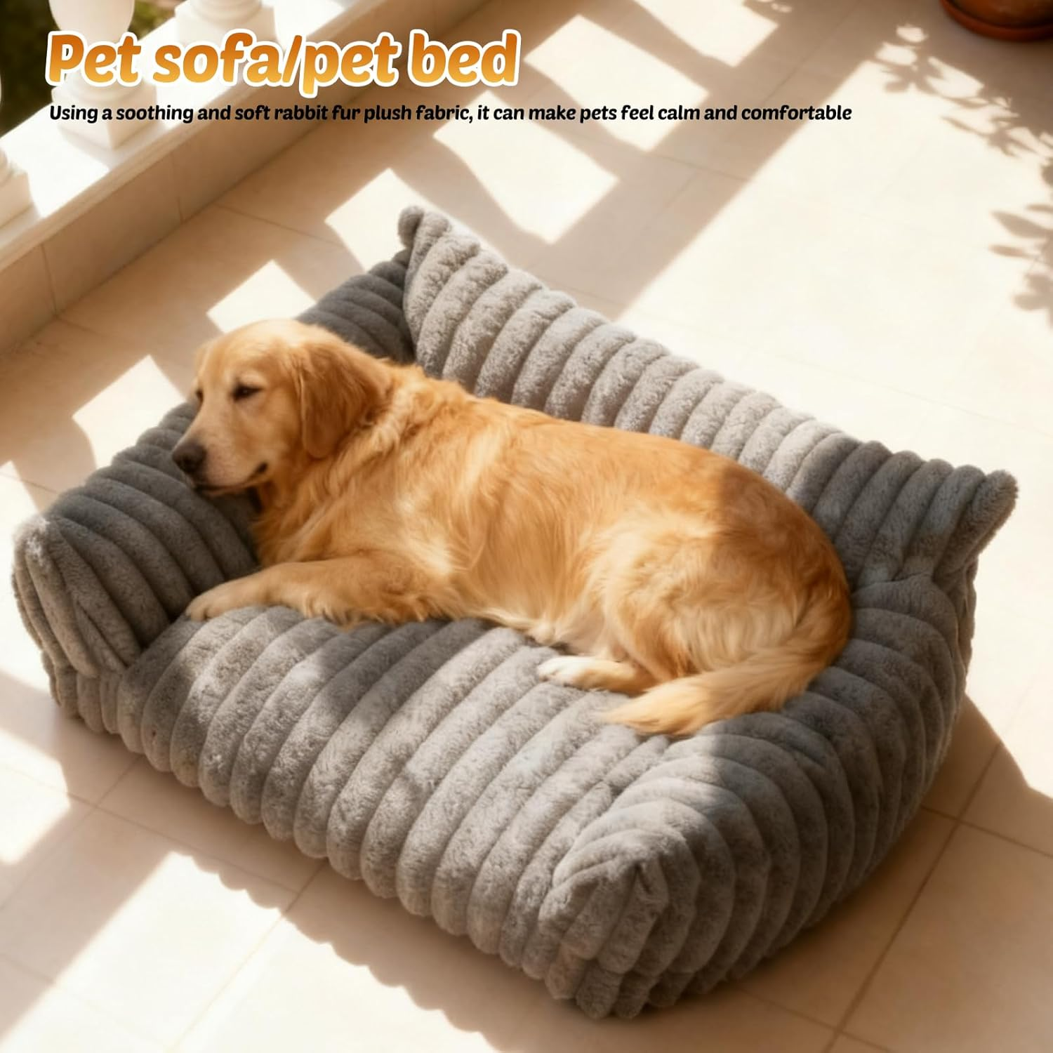 GBKDQQ Large Cat Bed, Orthopaedic Cat Sofa, 61 X 46 X 25 Cm, Dog Sofa, Small Dogs, Removable, Washable, Non-Slip Cat Bed, Fluffy for Small Dogs, Dark Grey image number 6