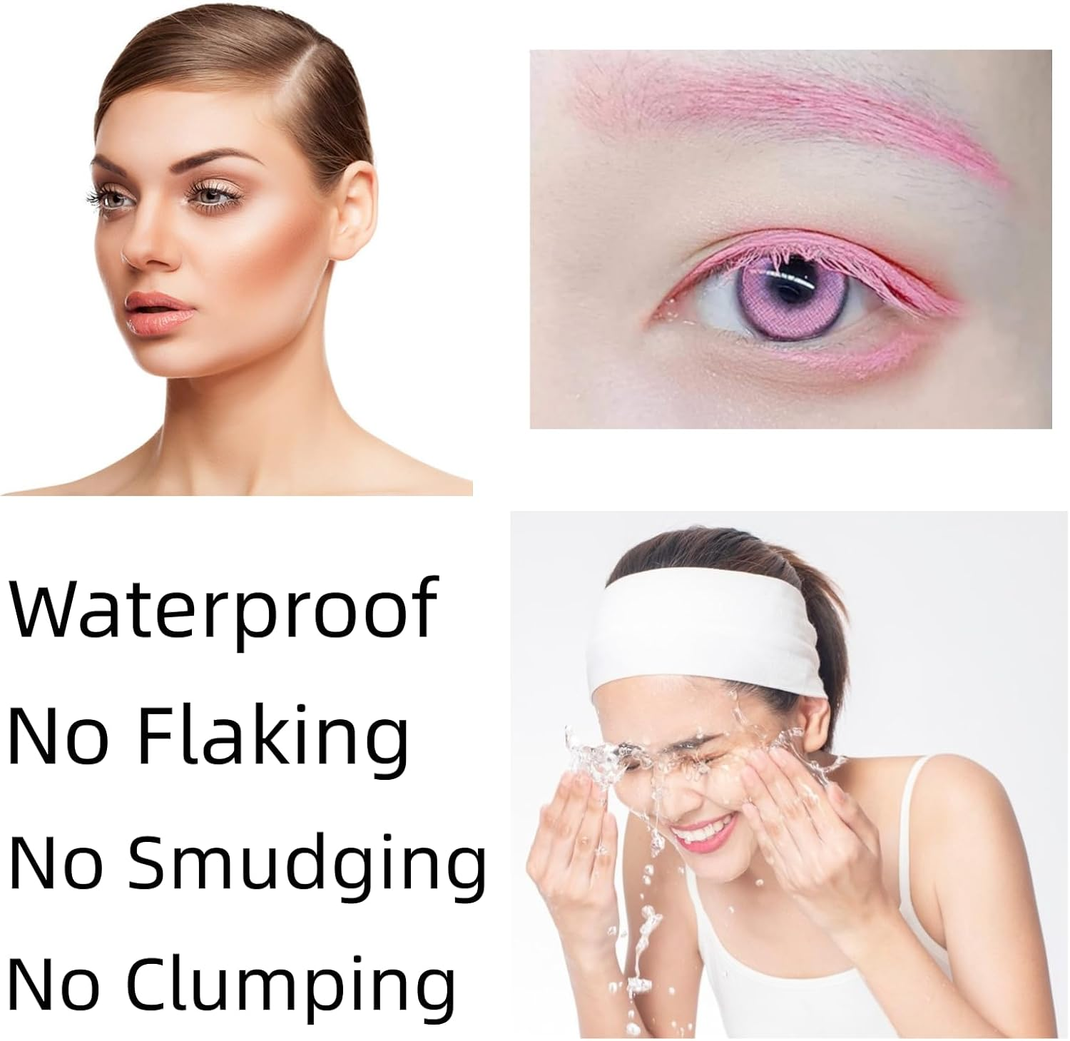 (Pink) - Cat Eye Mascara Eyes Makeup Colour Mascara Waterproof Fast Dry Eyelashes Curling Lengthening Makeup Eye Lashes Party Stage Use (Pink) - 6 Color Sets image number 3