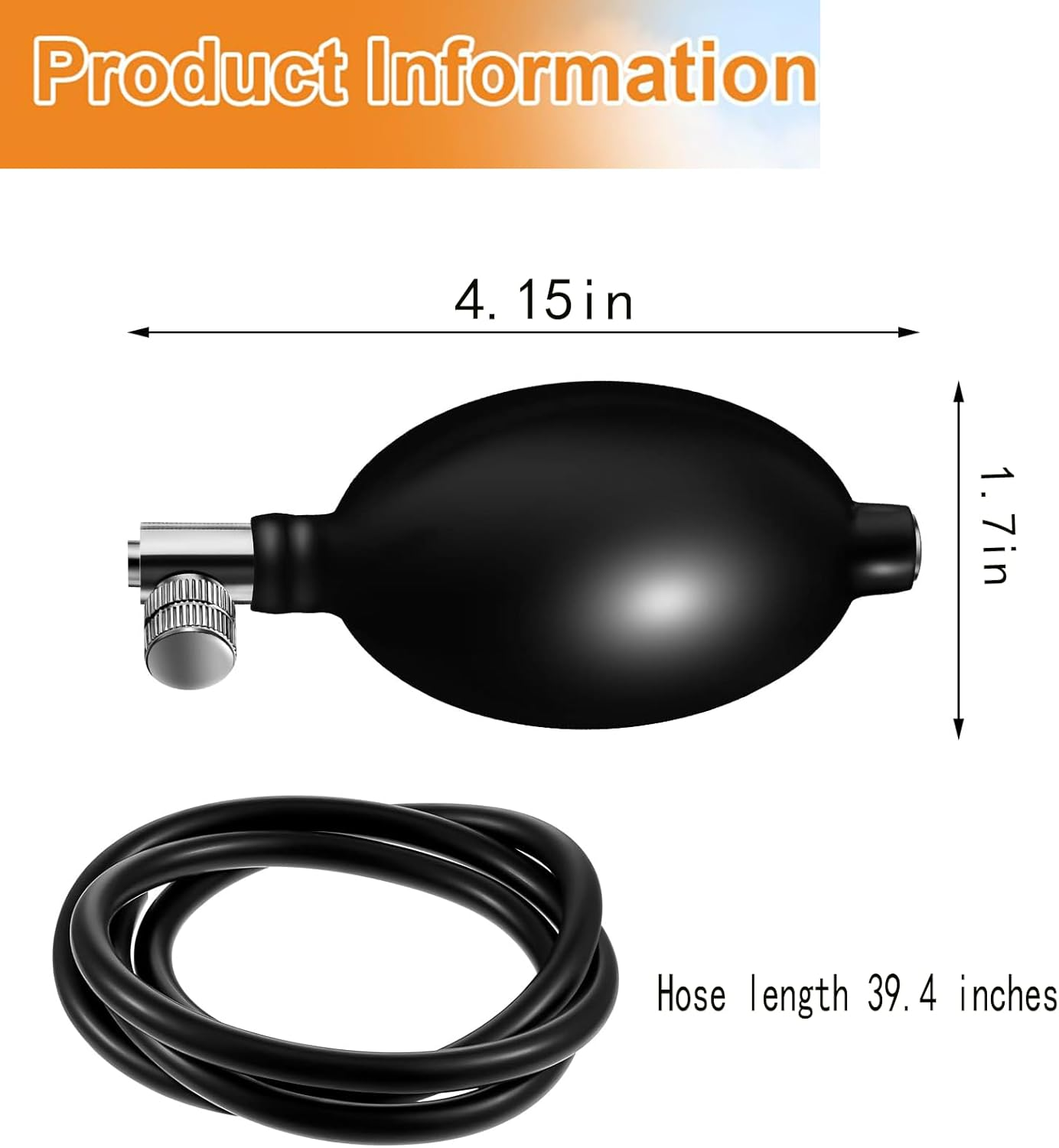 2 Set Blood Pressure Bulb Pump Replacement Rubber Inflation Bulb Adjustable Blood Pressure Pump Blood Pressure Monitor Manual Pump Pressure Hand Pump with Tubing Air Valve for Sphygmomanometer image number 2