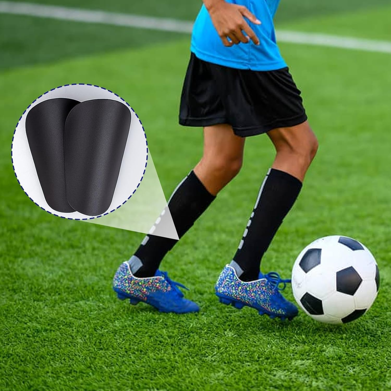 Limcryspp 1 Pairs of Professional Mini Football Shin Protectors External Shin Protectors for Non Slip Football Shin Protectors Neutral Mini Shin Protectors image number 2