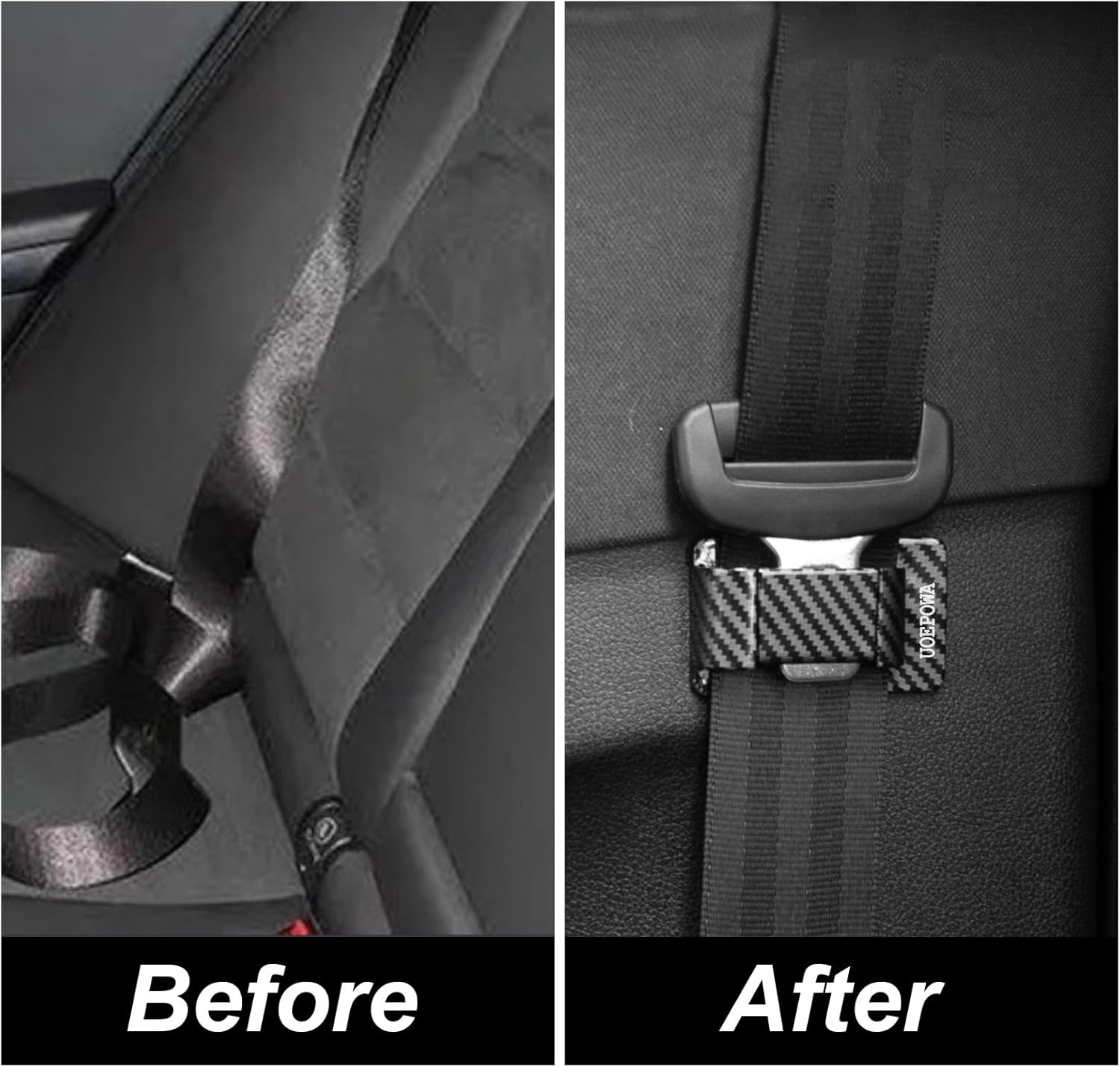 UOEPOWA Car Interior Seat Belt Holder, Universal Prevent Noise Auto Seat Belt Strap Positioner, Car Seat Belt Interior Accessories Compatible with Most Vehicle image number 5