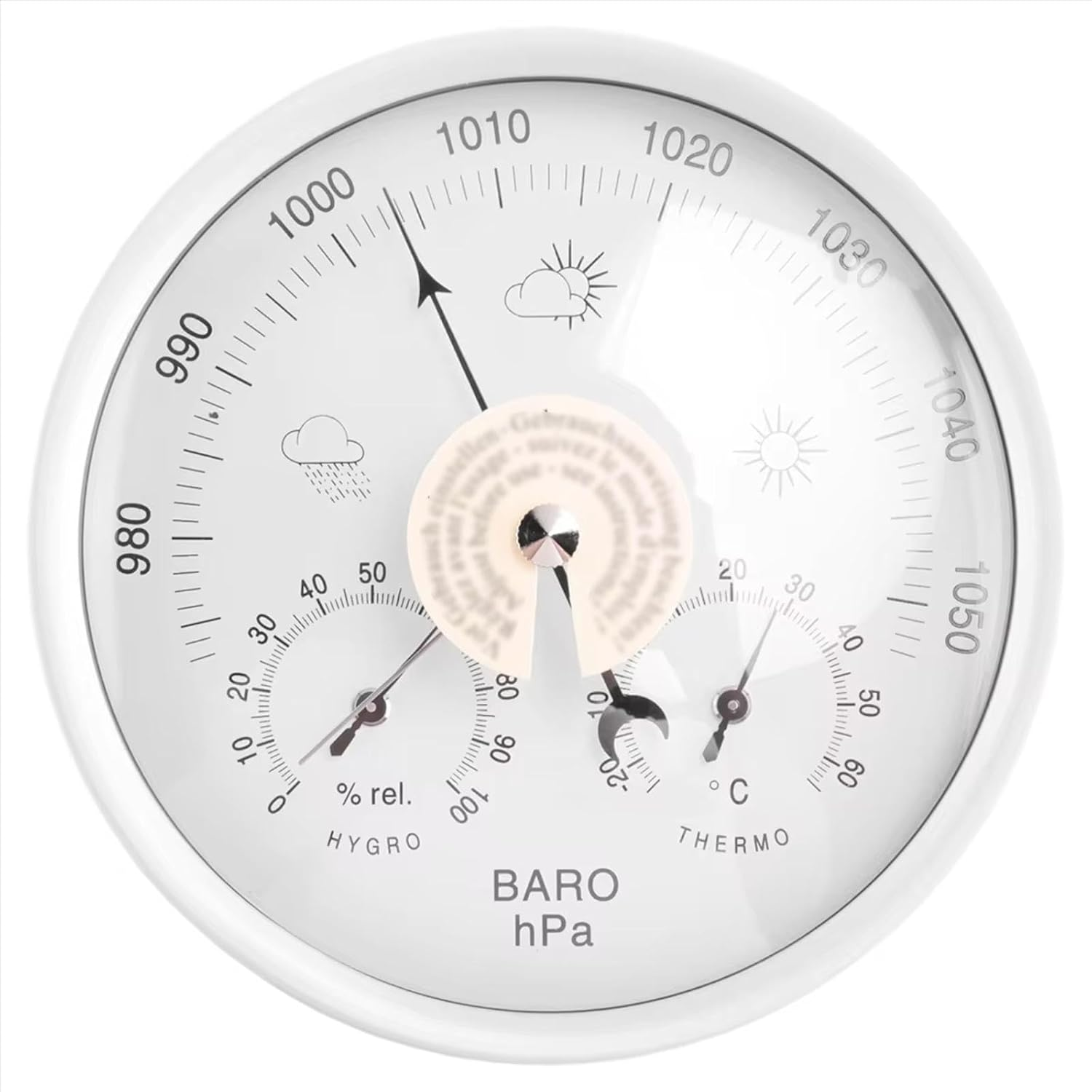 5.2 in Analog Weather Station - Barometer Thermometer Hygrometer, 3 in 1 Dial Type for Home Wall, Car, Terrace, Office, Living Room image number 1