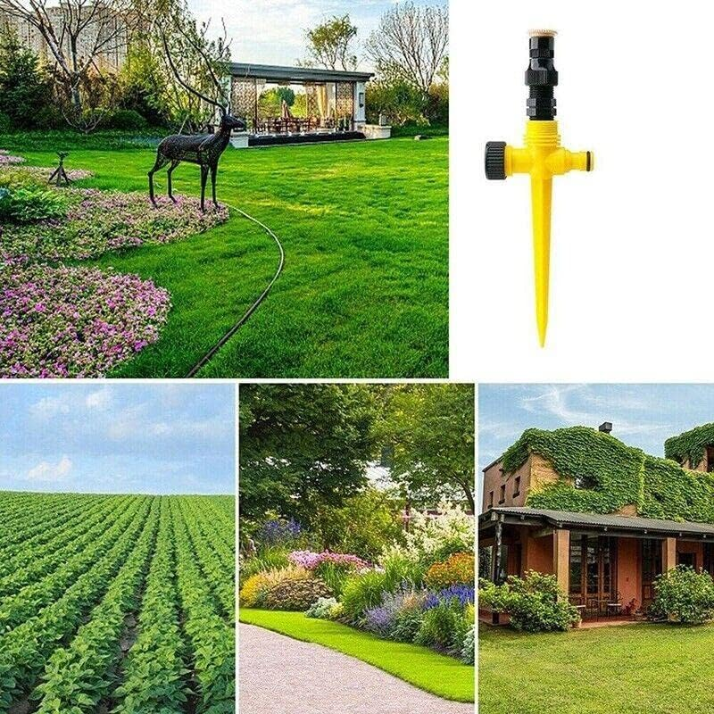 AIMALL Auto Irrigation System Garden Lawn Sprinkler &ndash; Adjustable 360&deg; Rotating Sprinkler for Lawn, Garden, Yard Watering &ndash; Scatter & Fog Spray, 10.4&rdquo; X 4.1&rdquo;