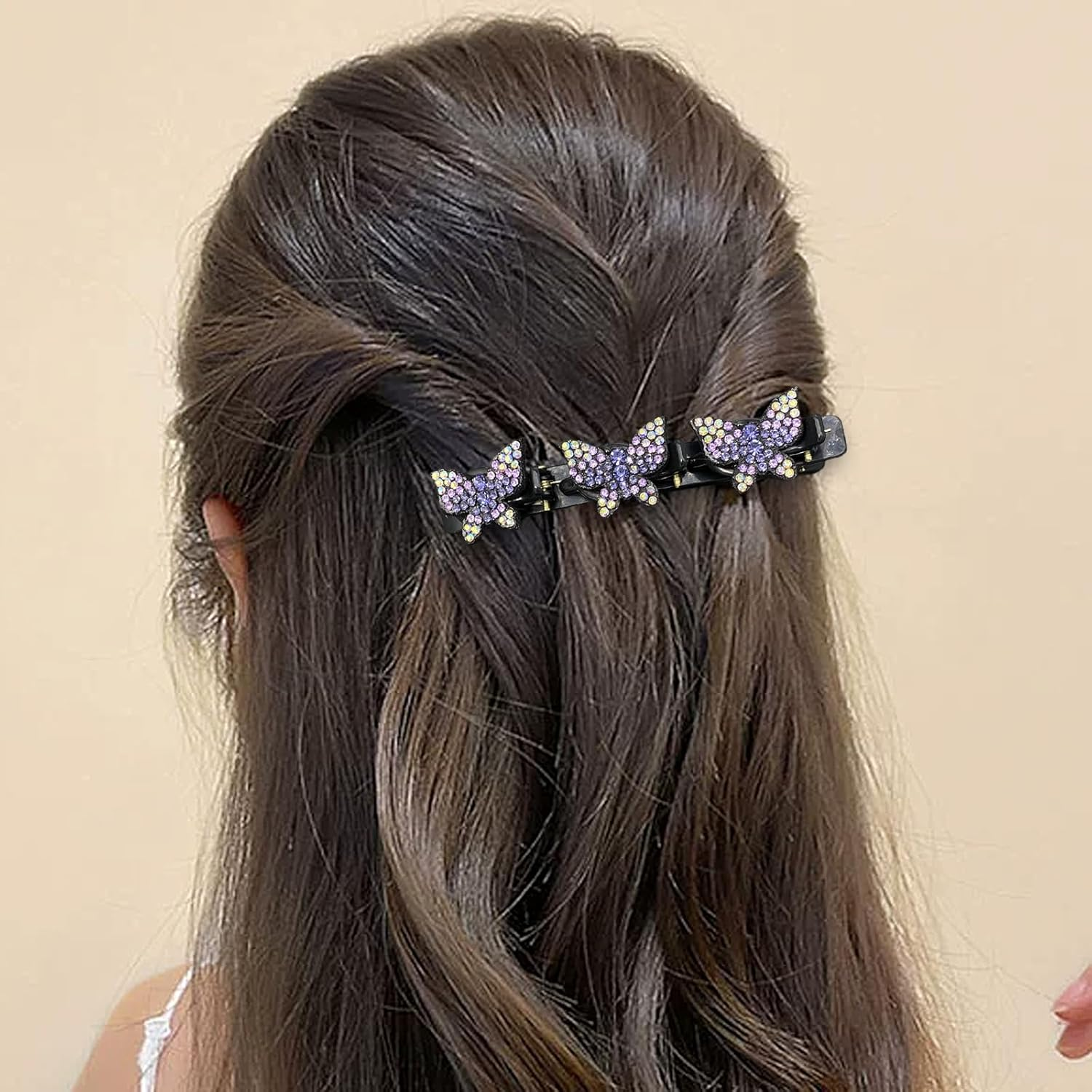 Ruzister 6 Butterfly Pony Clips, Hair Clips, Women'S Thin Hair, Hair Clip, Hairband Clip, Multicoloured, Large image number 3