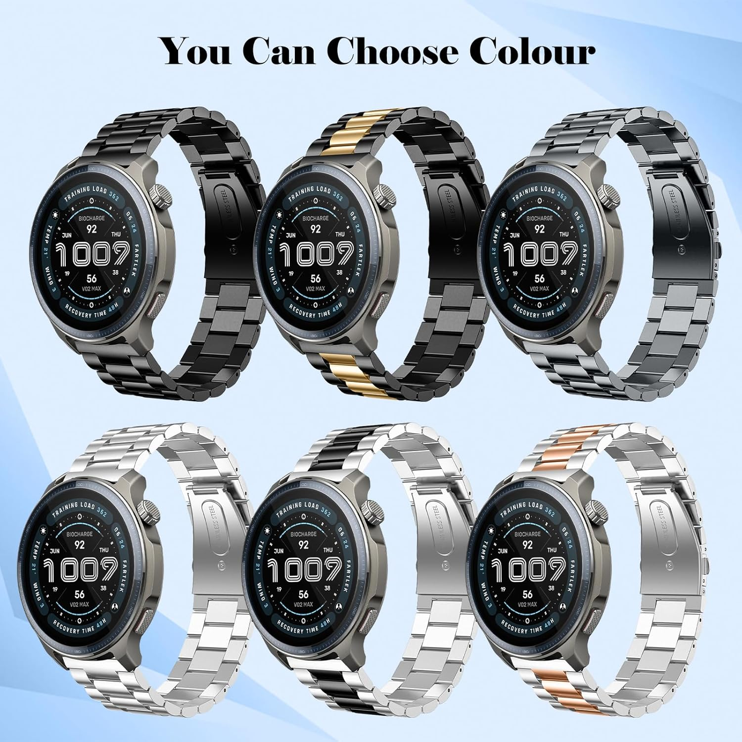 Maeiol 22 Mm Metal Bracelet for Amazfit Helio Strap/Amazfit Balance 2/Balance/Bip 6/Bip 5/5 Unity/Cheetah Pro/Gtr 4/GTR 3 Pro, Stainless Steel Business Bracelets for Men Women - Gray image number 5