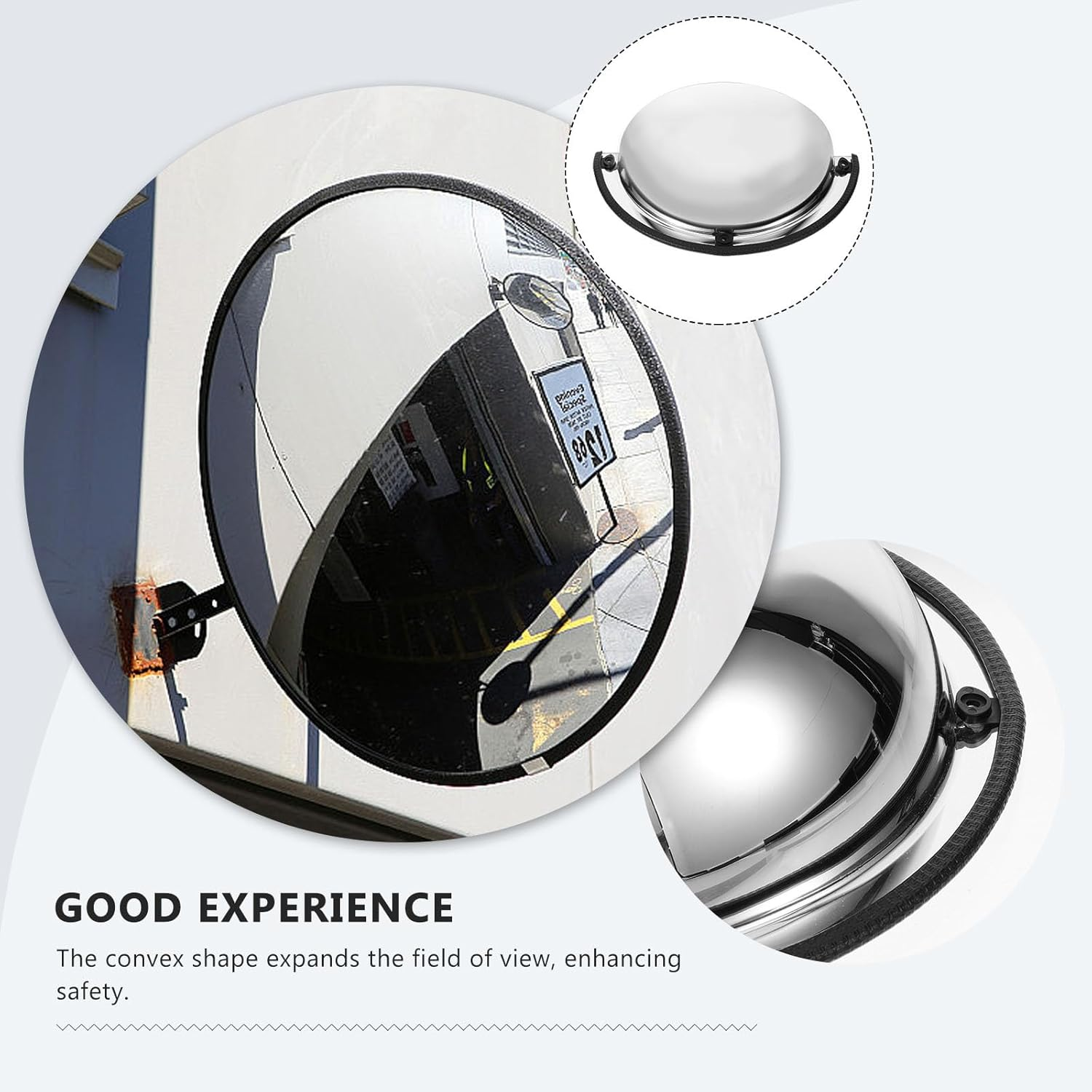 ULTECHNOVO 12 Inch Convex Security Corner Mirror Blind Spot for Wall 180 Degree Safety Driveway Mirror Durable Acrylic Half Dome Mirror for Traffic Parking Garage image number 1
