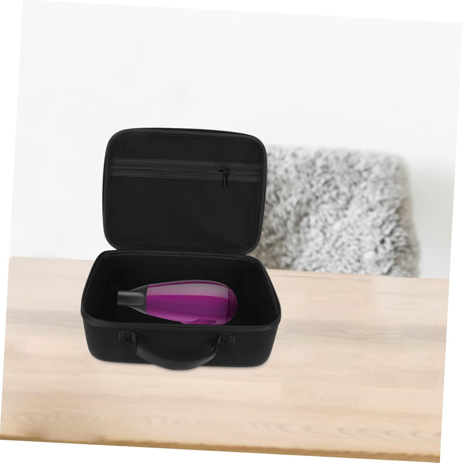 COLLBATH Splash Capacity Hair Dryer Carrier Case Durable Eva Travel Pouch for Hair Styling Tools Storage for Travel and Home Use image number 4