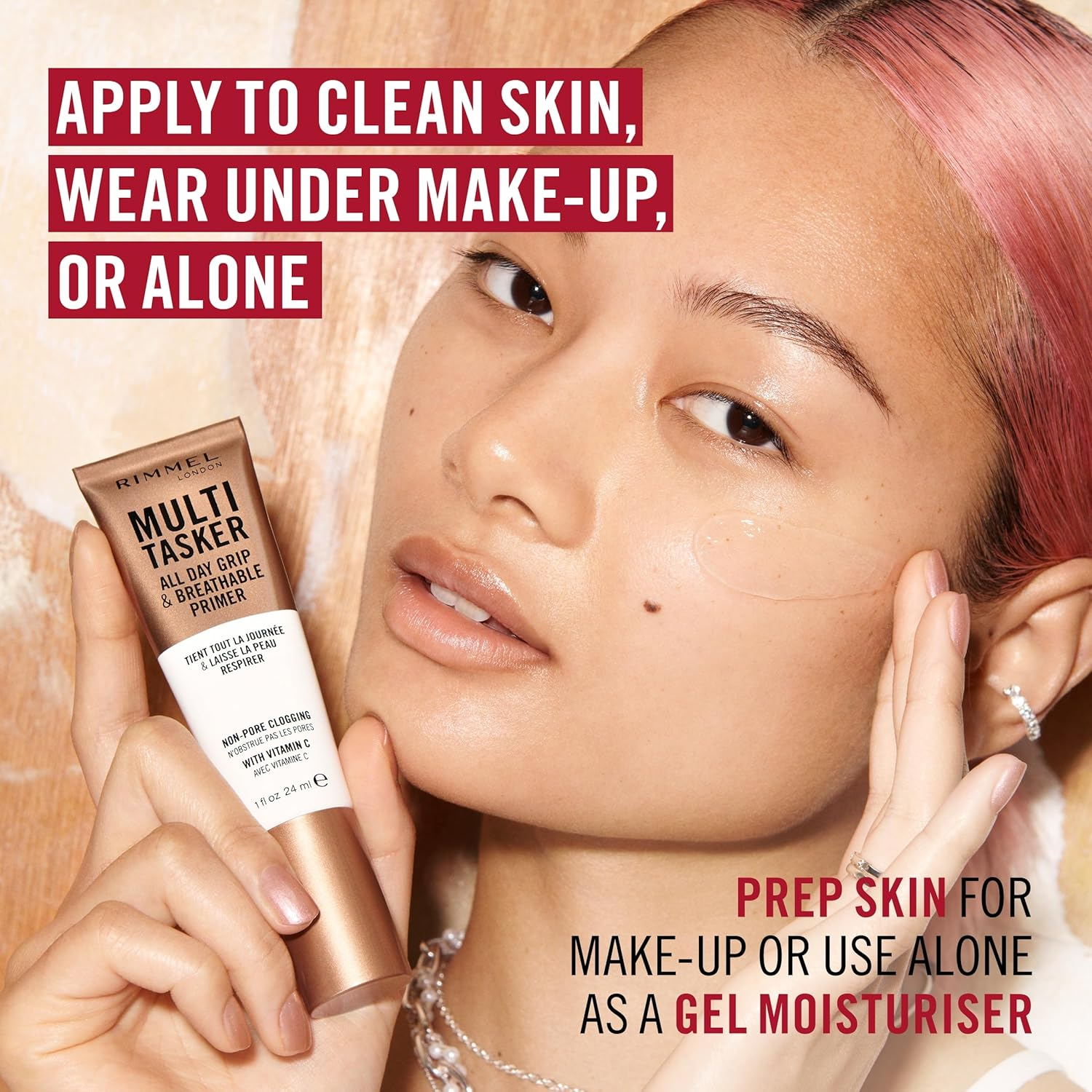 Rimmel Multi-Tasker All Day Grip & Breathable, Clear, Primer, Lightweight, Breathable, Gel Texture, Preps Skin, Vegan Formula, 24Ml image number 4