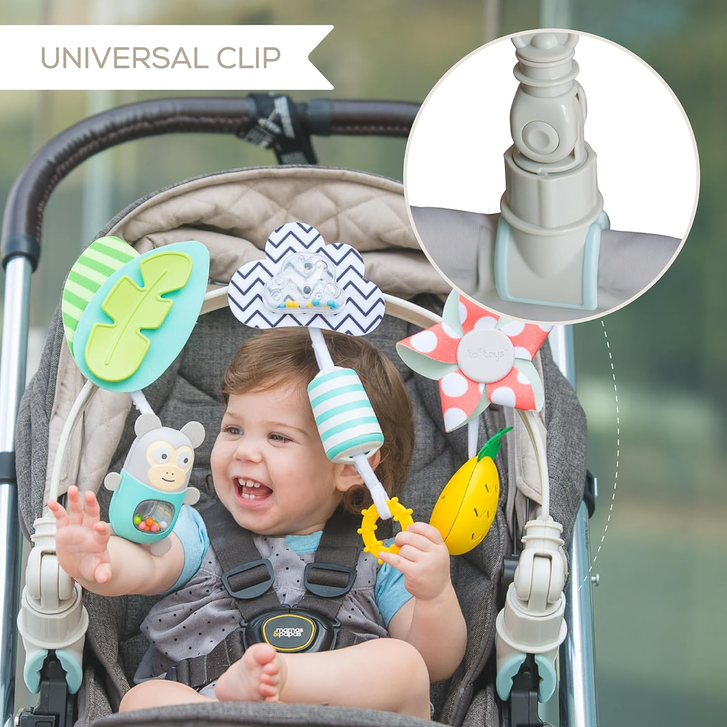 Taf Toys &lsquo;Tropical Orchestra Arch&rsquo; | Ideal for Infant & Toddlers, Fits Stroller & Pram, Activity Arch with Fascinating Toys, Stimulates Baby&rsquo;S Senses and Motor Skills Development, Easier Outdoors image number 2