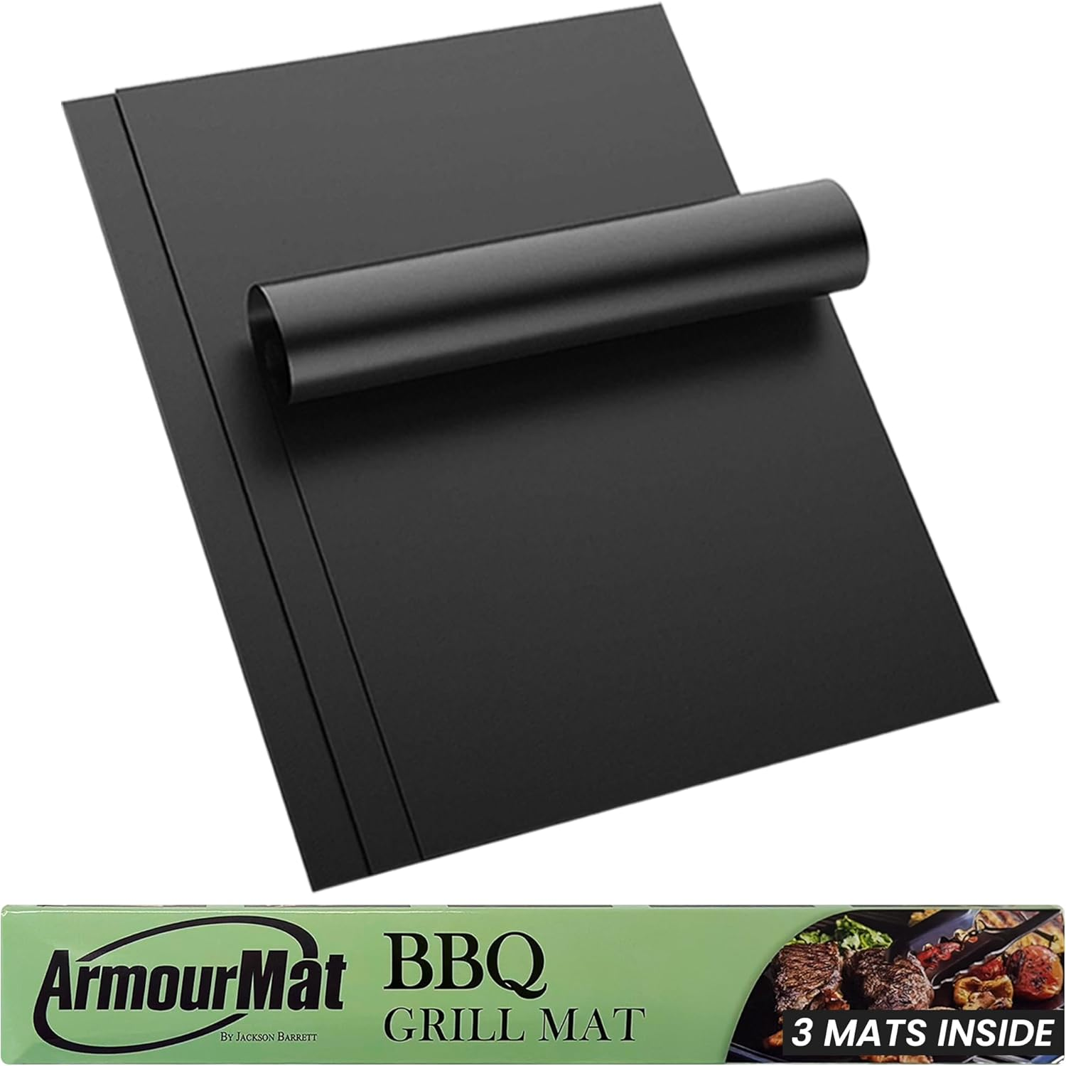 Amourmat BBQ Grill Mats 3Pce | Non-Stick, Reusable Liners for Gas & Charcoal Grills image number 2